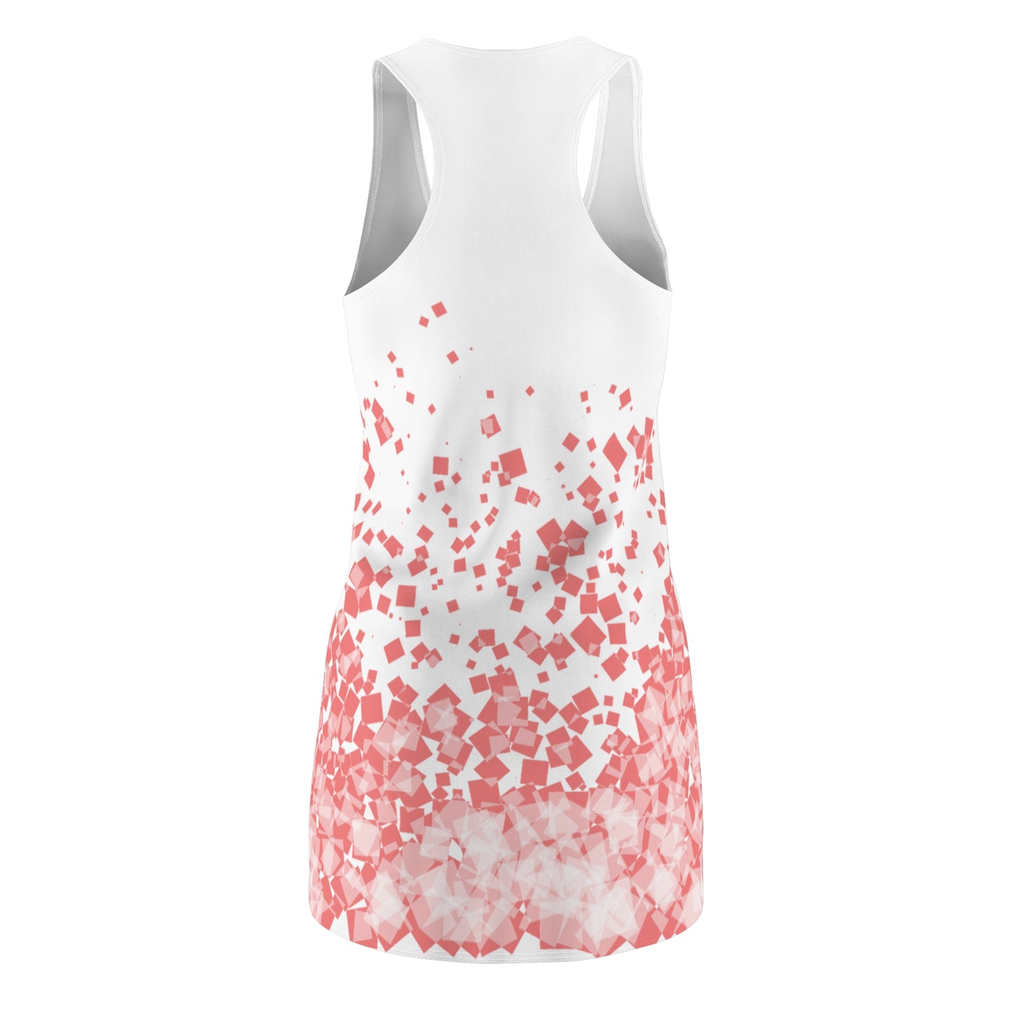 Weißes Racerback Kleid mit Korall Konfetti Muster – Modern