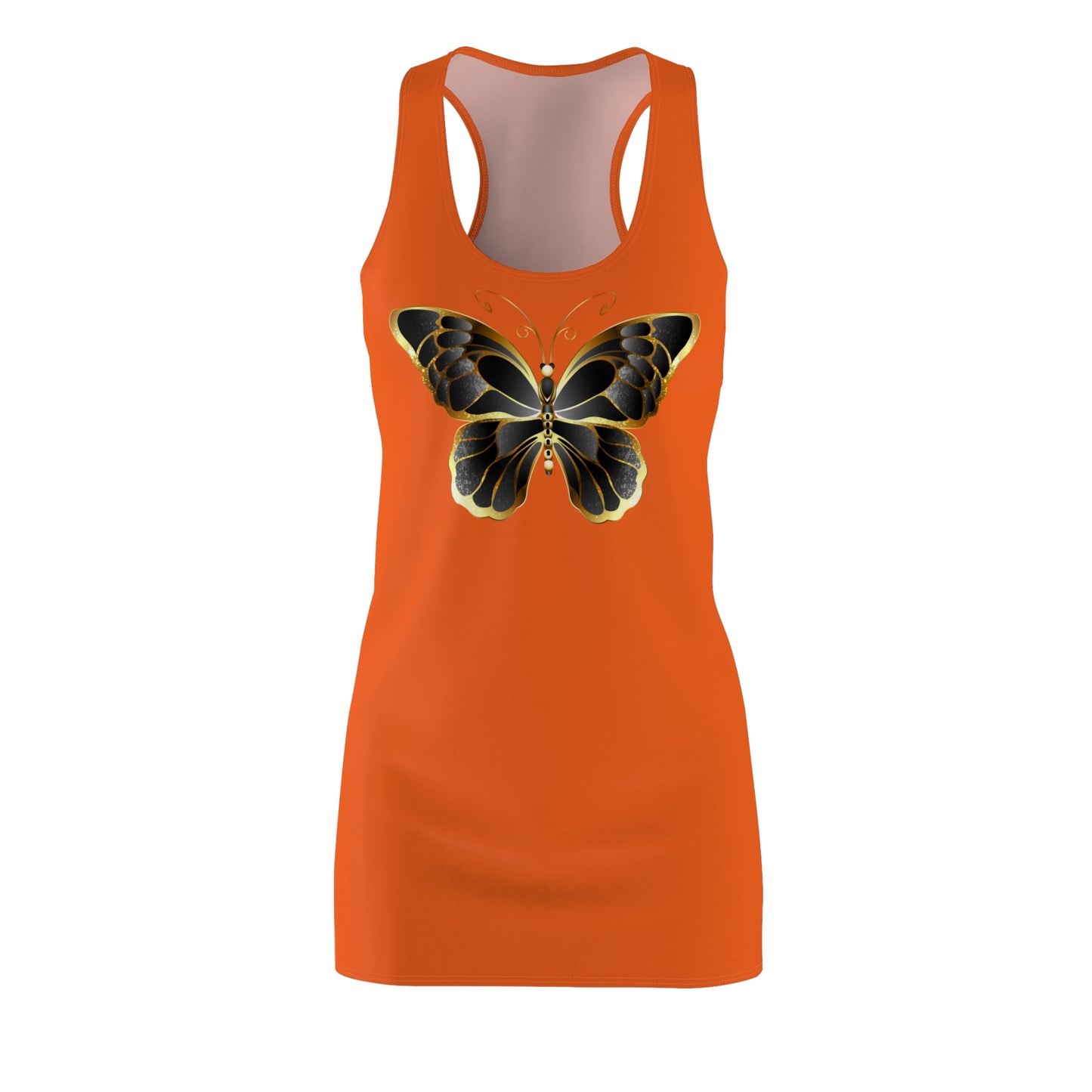 Orange Schmetterling Racerback Kleid Sommerkleid