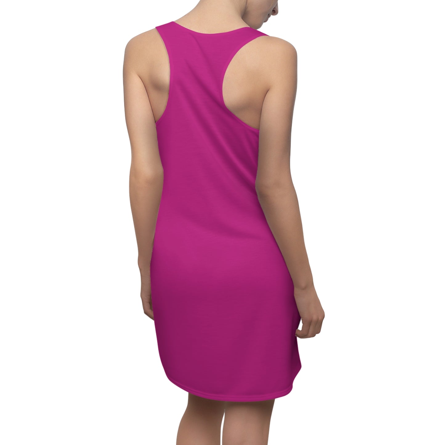 Pinkes Racerback Kleid mit Cute Katzenface Design