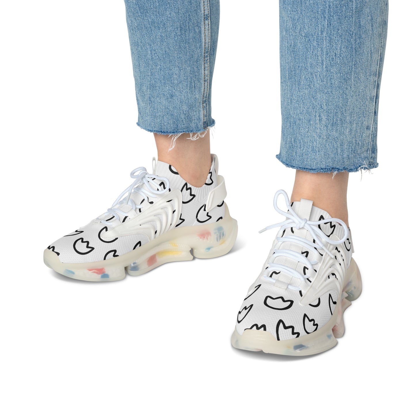Damen Sneaker mit Tulpenmuster – Stylische Sportschuhe