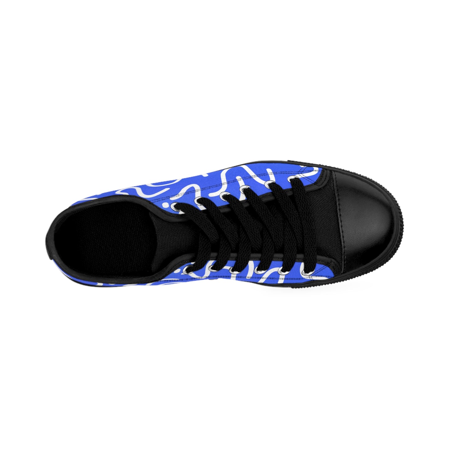 Blue Canvas Sneakers Women Casual Low Top Pattern Shoes