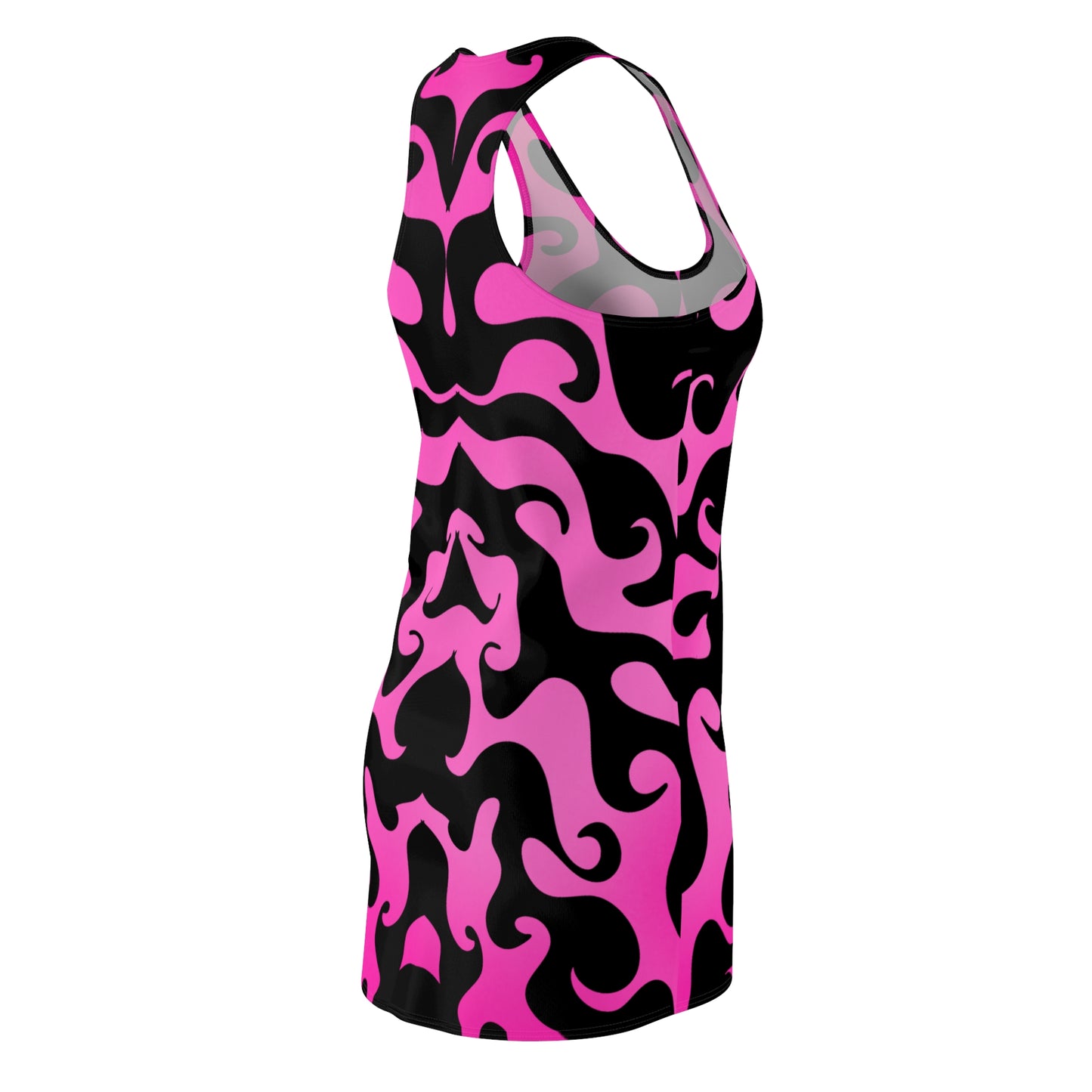 Racerback Kleid mit pinkem Farbverlauf und abstraktem Ornament-Muster