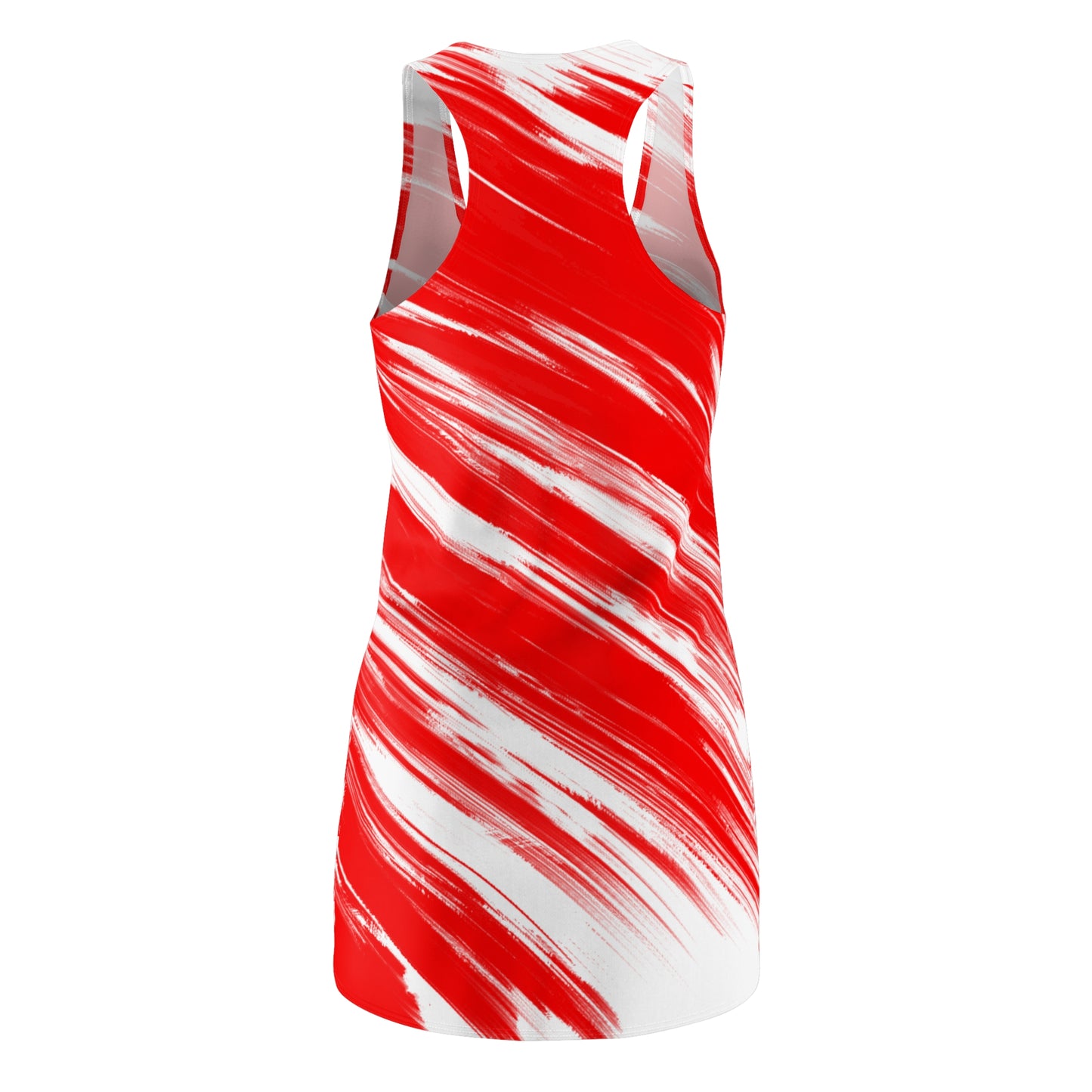Rotes Racerback Kleid mit weißem Abstract Muster