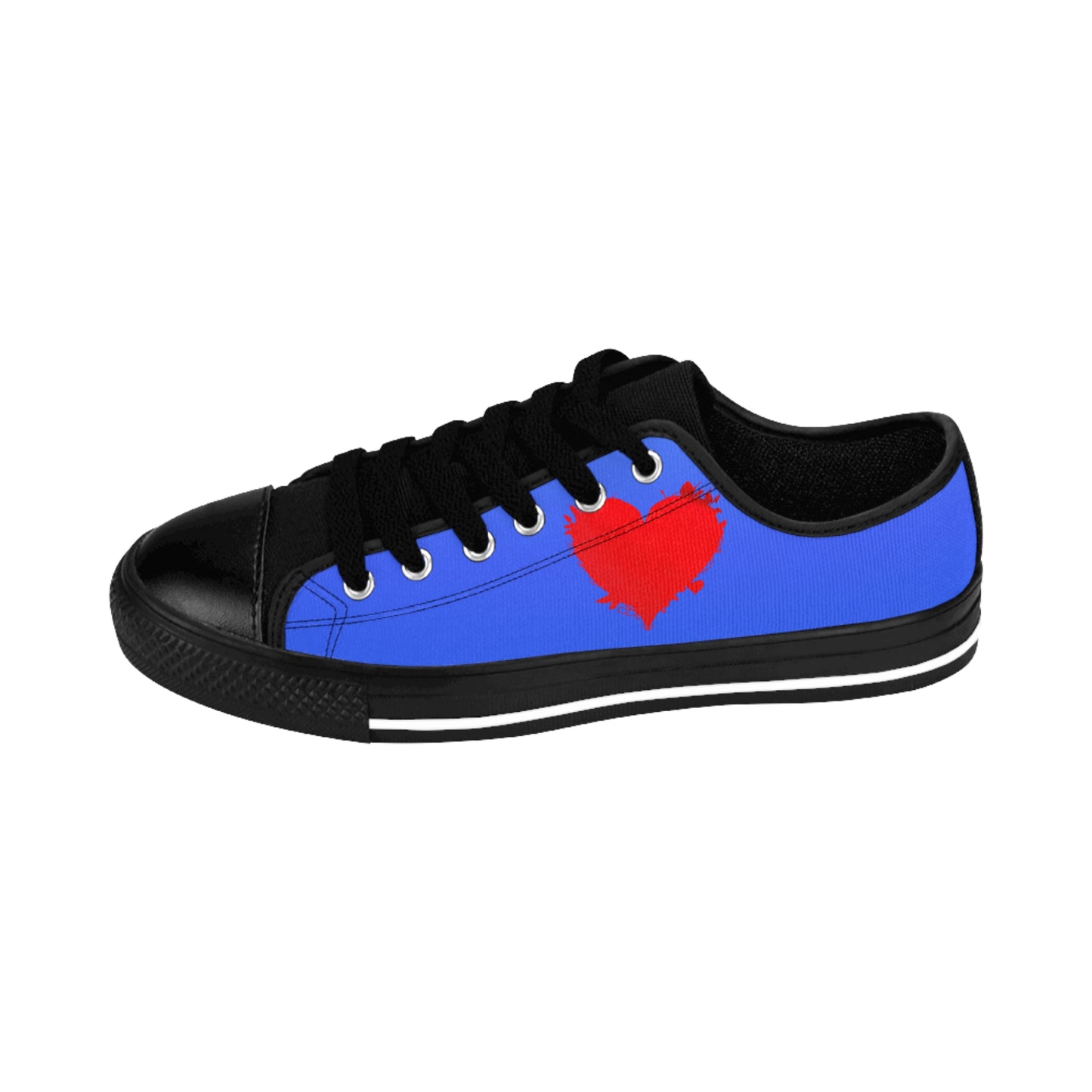 Damen Sneaker Blau mit Herz | Canvas Low Top Love Schuhe