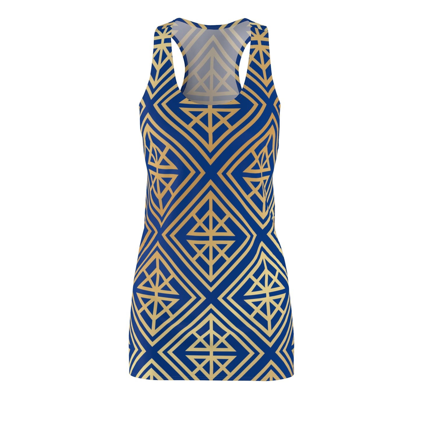 Luxury Racerback Dress mit Geometric Gold Line Muster Mavi