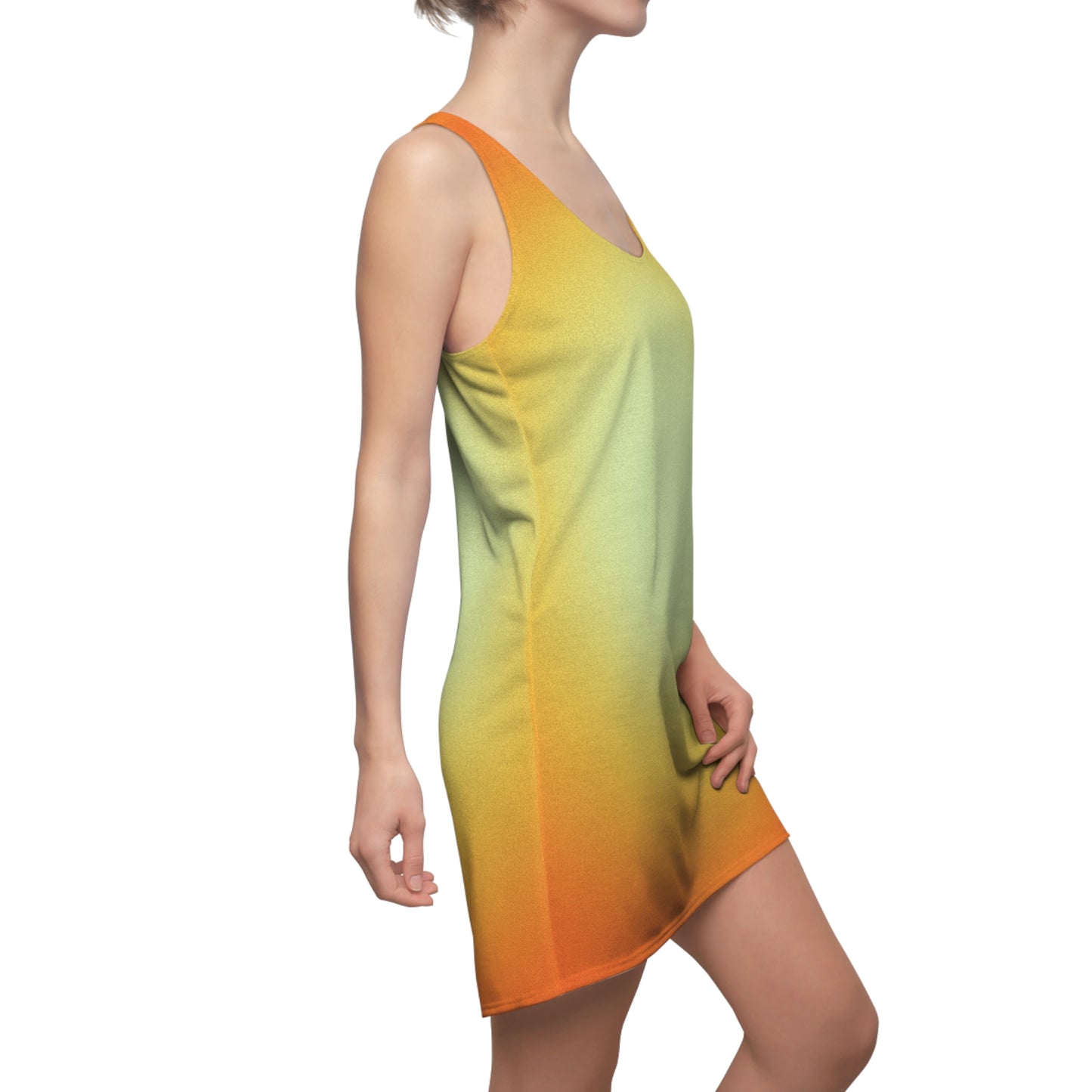 Racerback Kleid Grün Orange Farbverlauf – Sommer Look