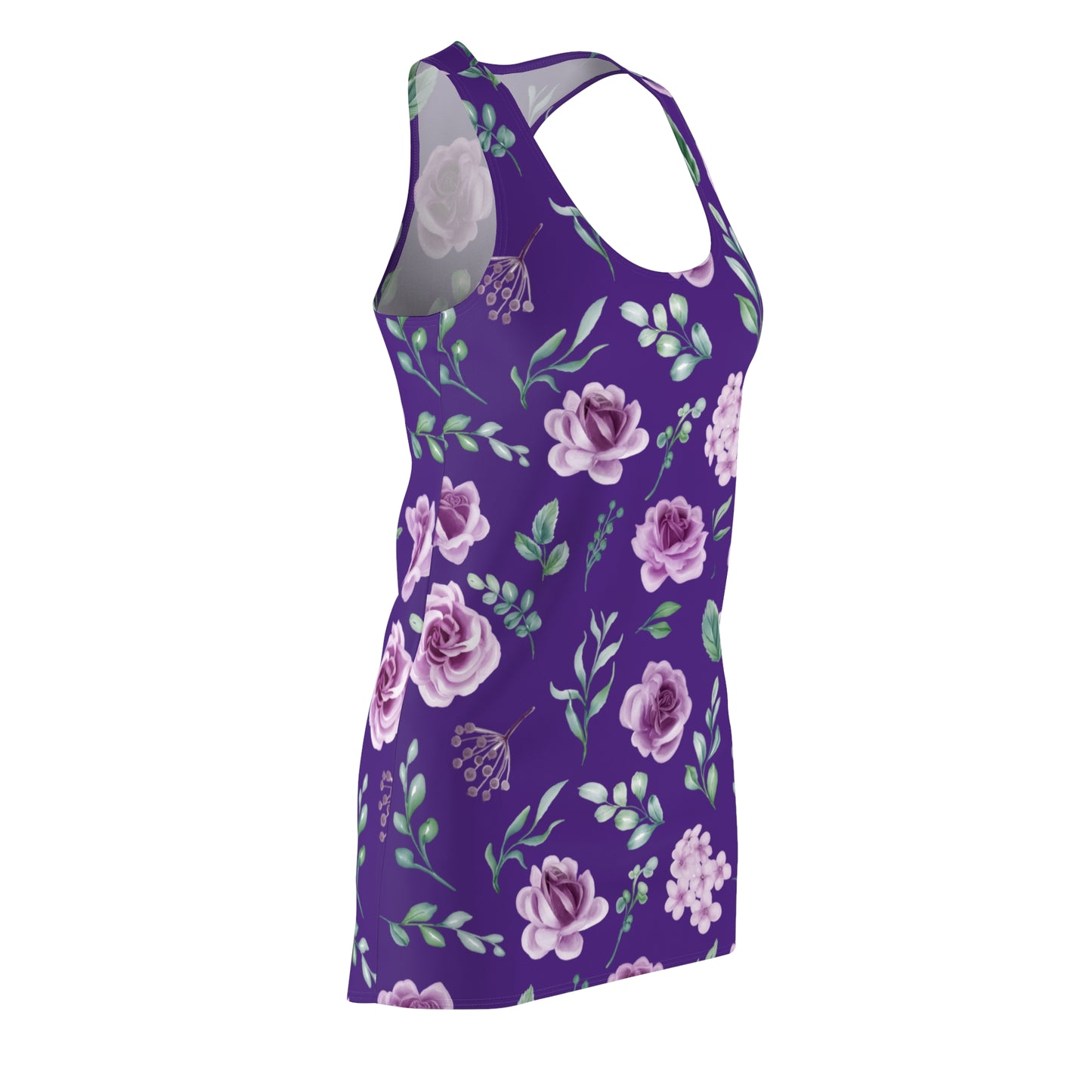 Dunkel Lila Floral Racerback Kleid – Blumenkleid Sommer Damen