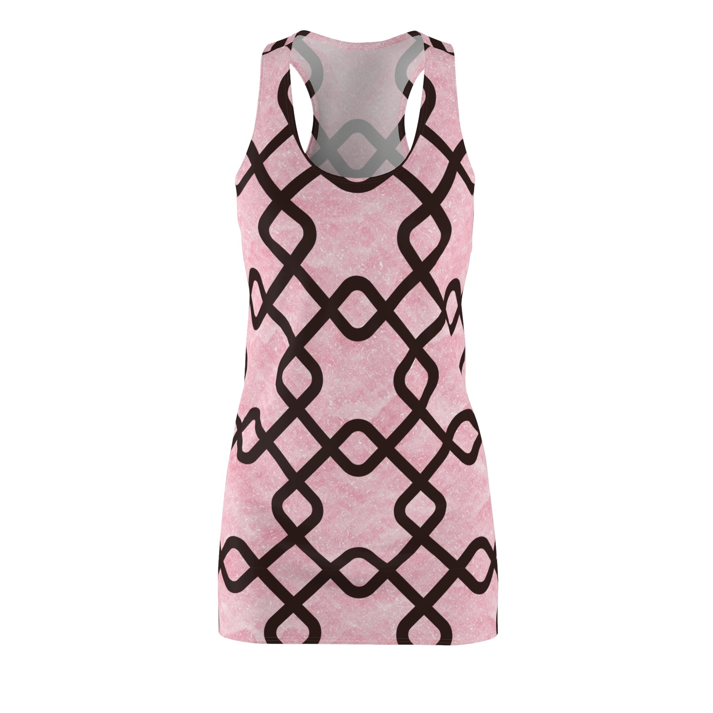 Rosa Racerback Kleid – Elegantes Sommerkleid mit geometrischem Muster