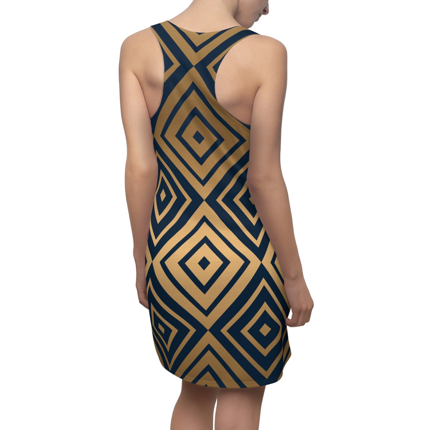 Diamond Pattern Racerback Kleid | Geometrisches Retro Design
