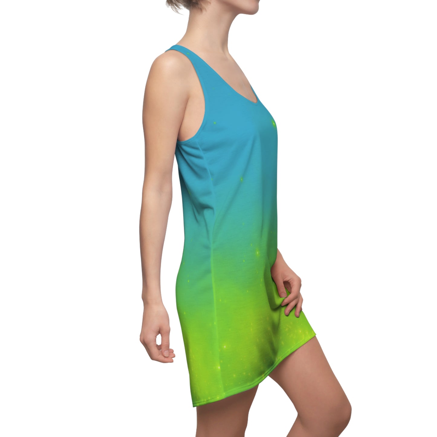 Racerback Kleid mit Türkis-Grün Farbverlauf – leicht & sommerlich