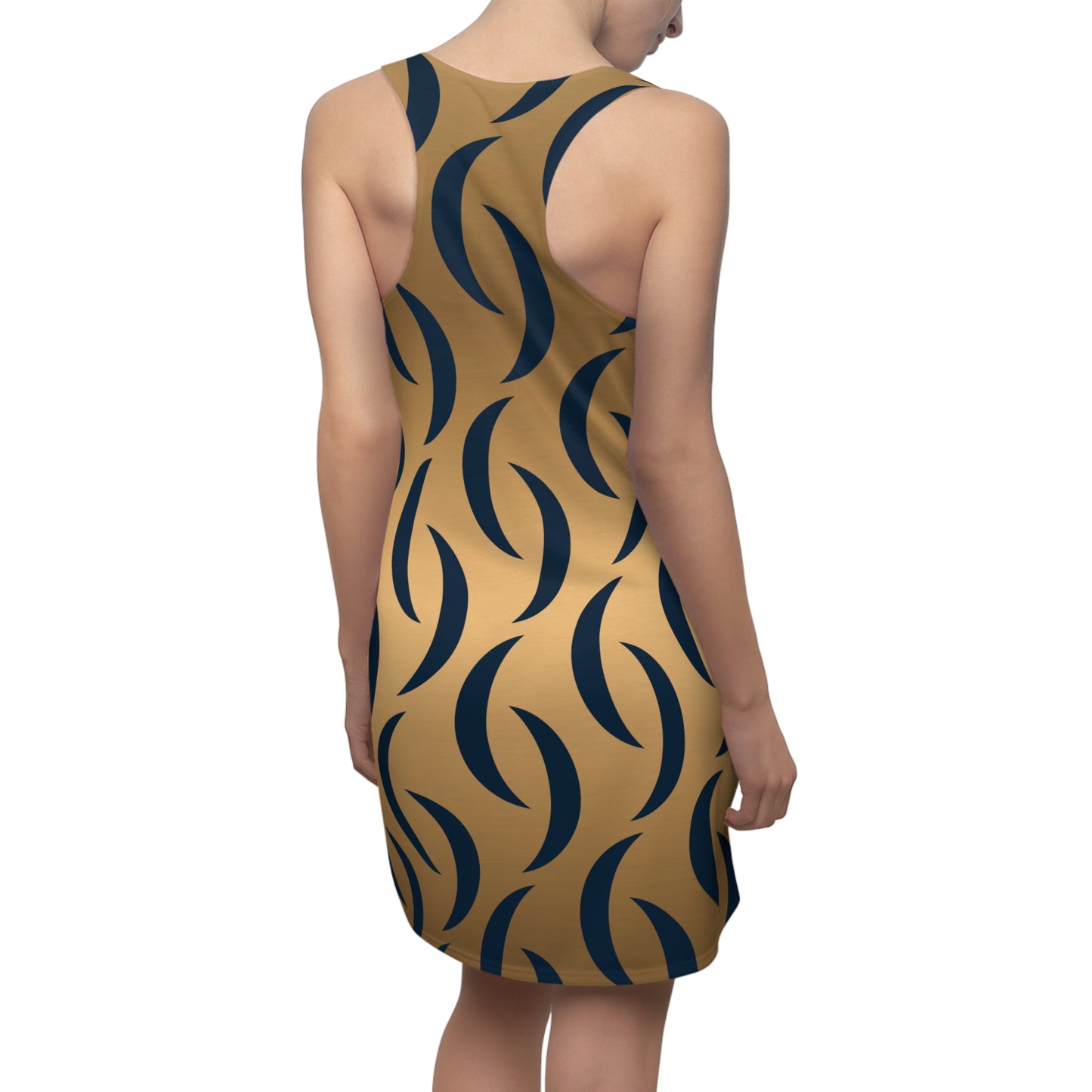 Geometric Racerback Dress mit Modernem Wellenmuster für Damen