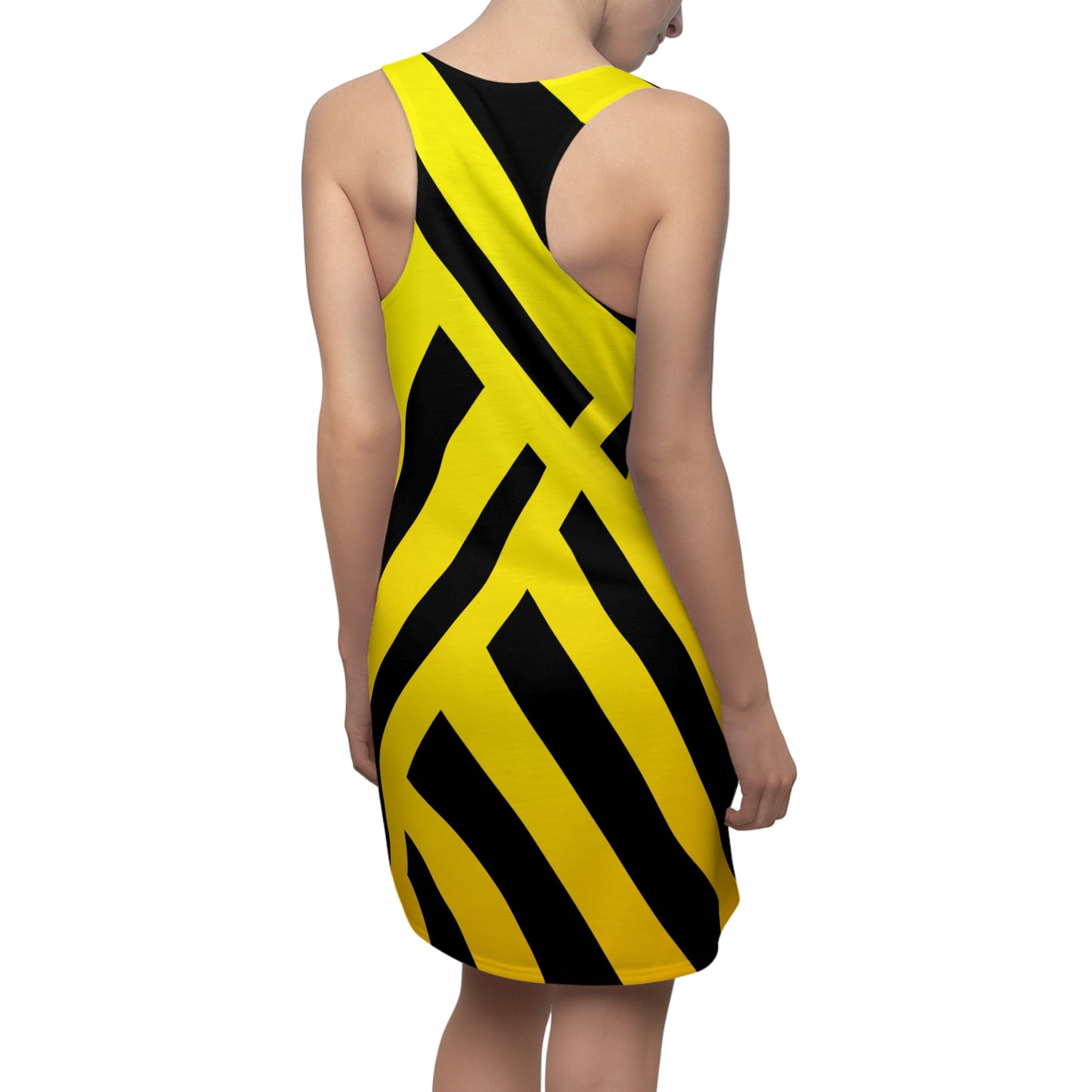 Gelbes Racerback Kleid – Stylisches Sommerkleid mit Linienmuster