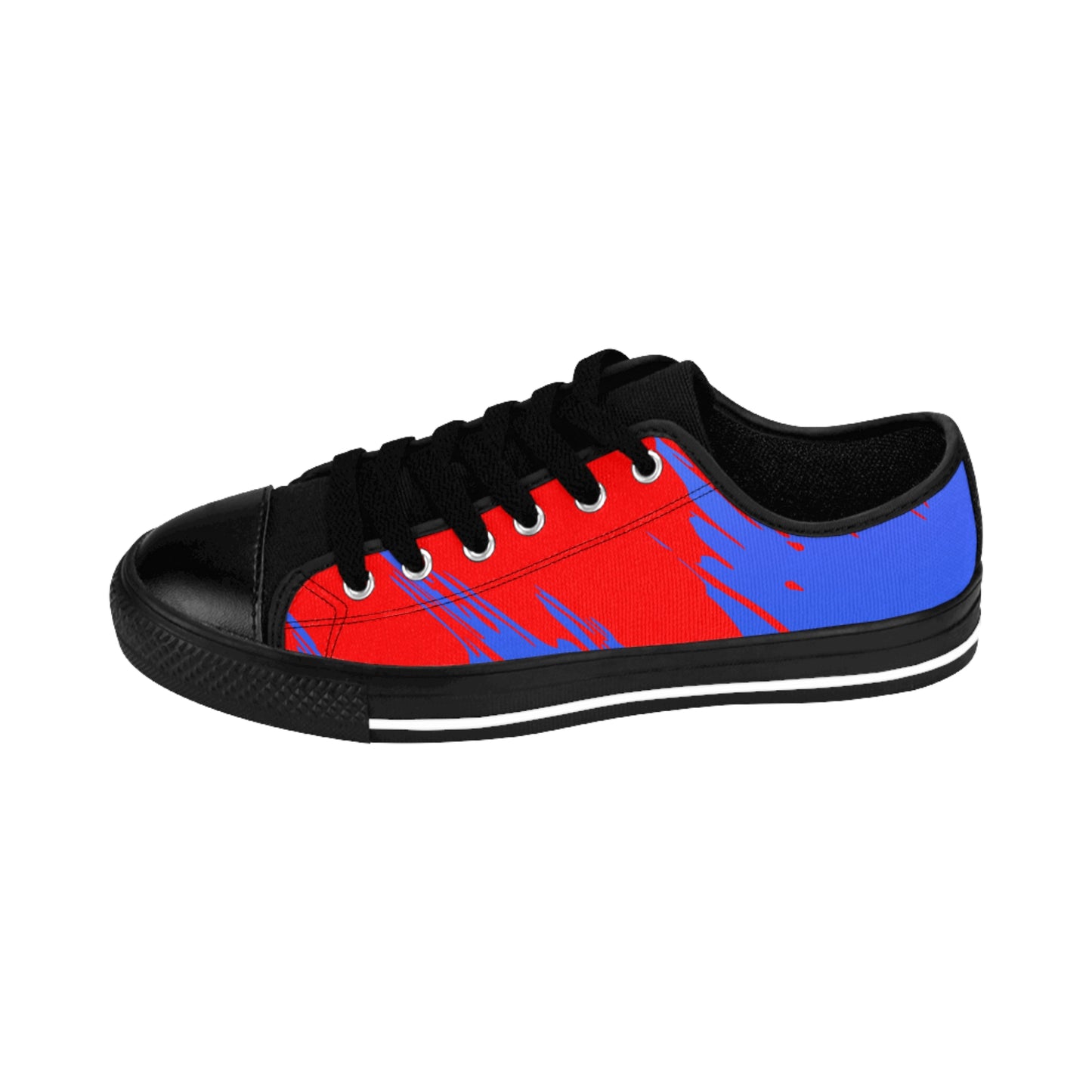 Red Blue Gradient Canvas Sneakers Women Casual Lace-Up Shoes