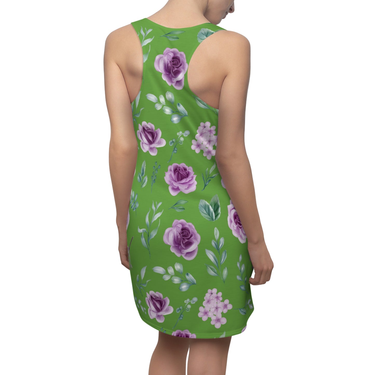 Grün Floral Racerback Kleid – Blumenkleid Sommer Damen