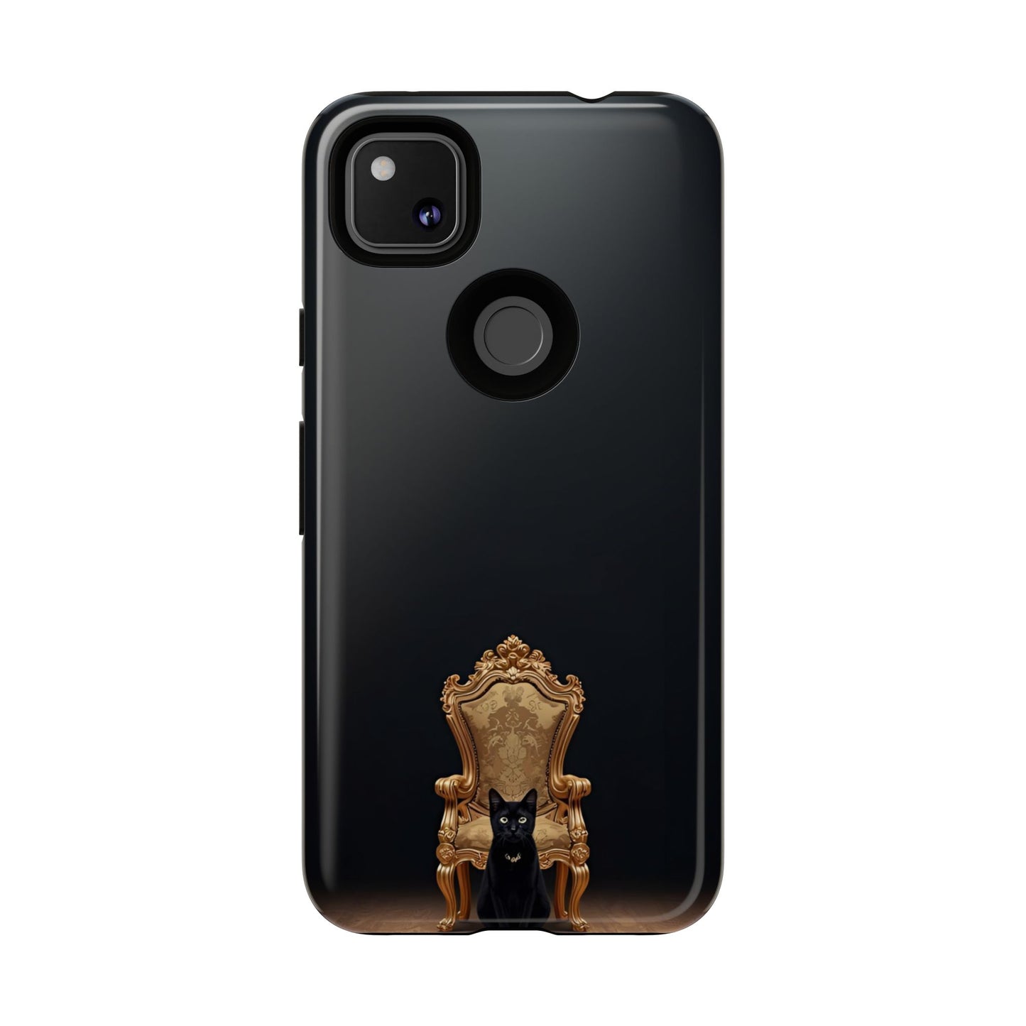 Black Cat on Golden Throne – Premium Phone Case Protective Slim
