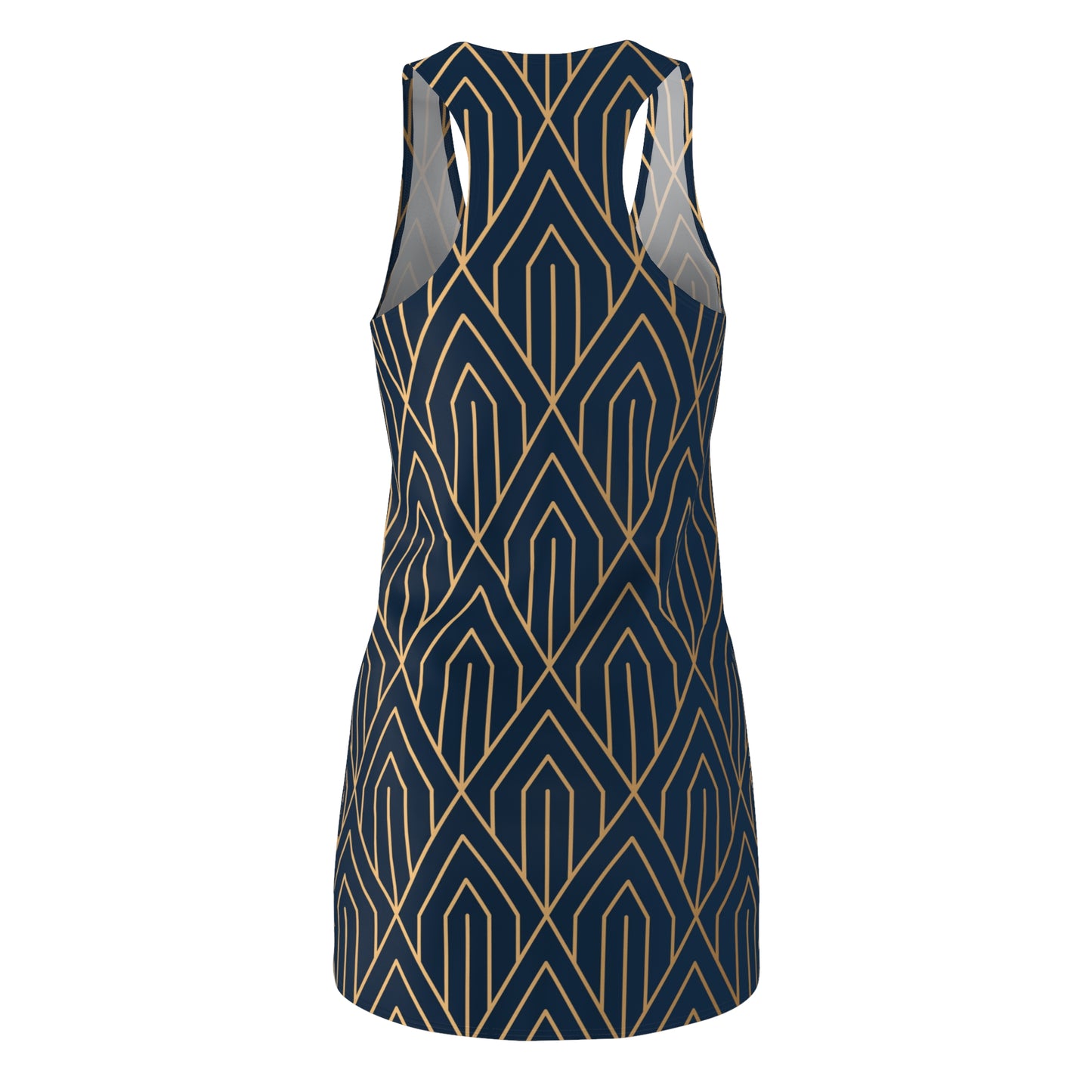 Art Deco Racerback Dress mit Geometrischem Linienmuster