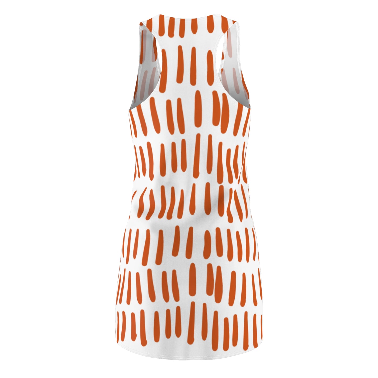 Weiß Orange Boho Racerback Kleid – Modernes Sommerkleid