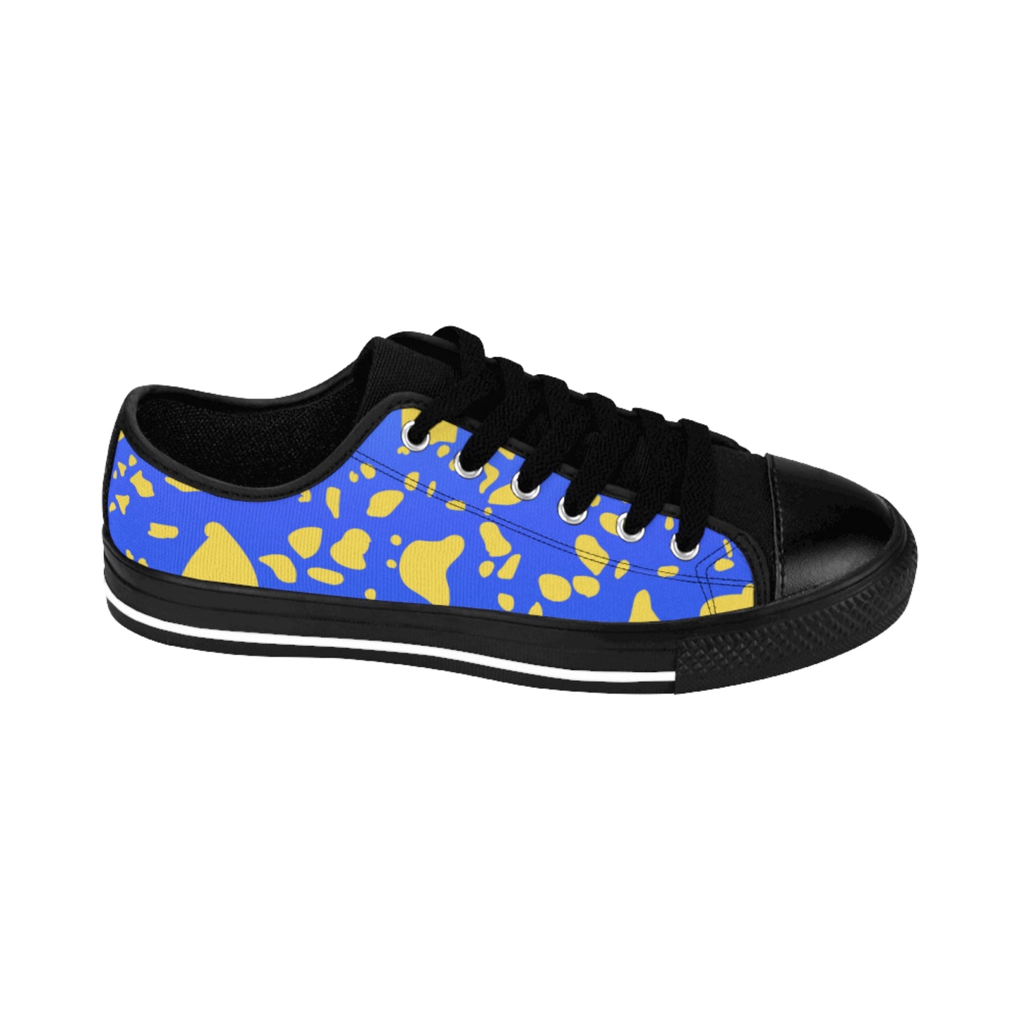 Blue Yellow Leopard Print Sneakers Women Casual Low Top Shoes