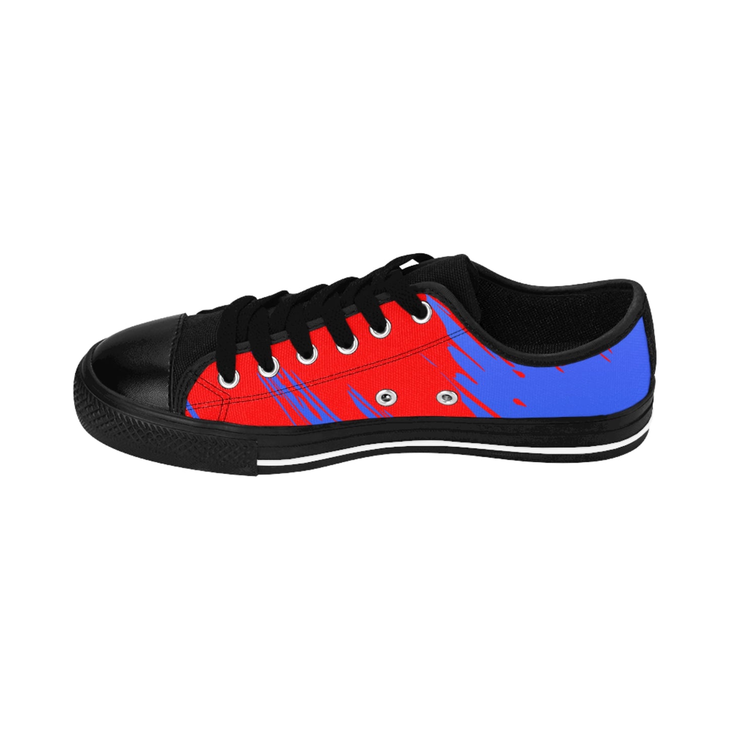 Red Blue Gradient Canvas Sneakers Women Casual Lace-Up Shoes