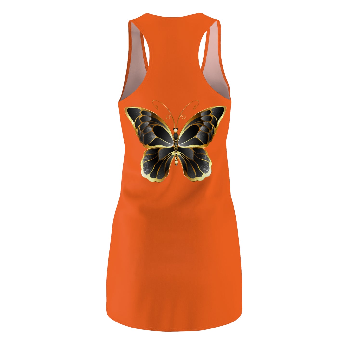 Orange Schmetterling Racerback Kleid Sommerkleid