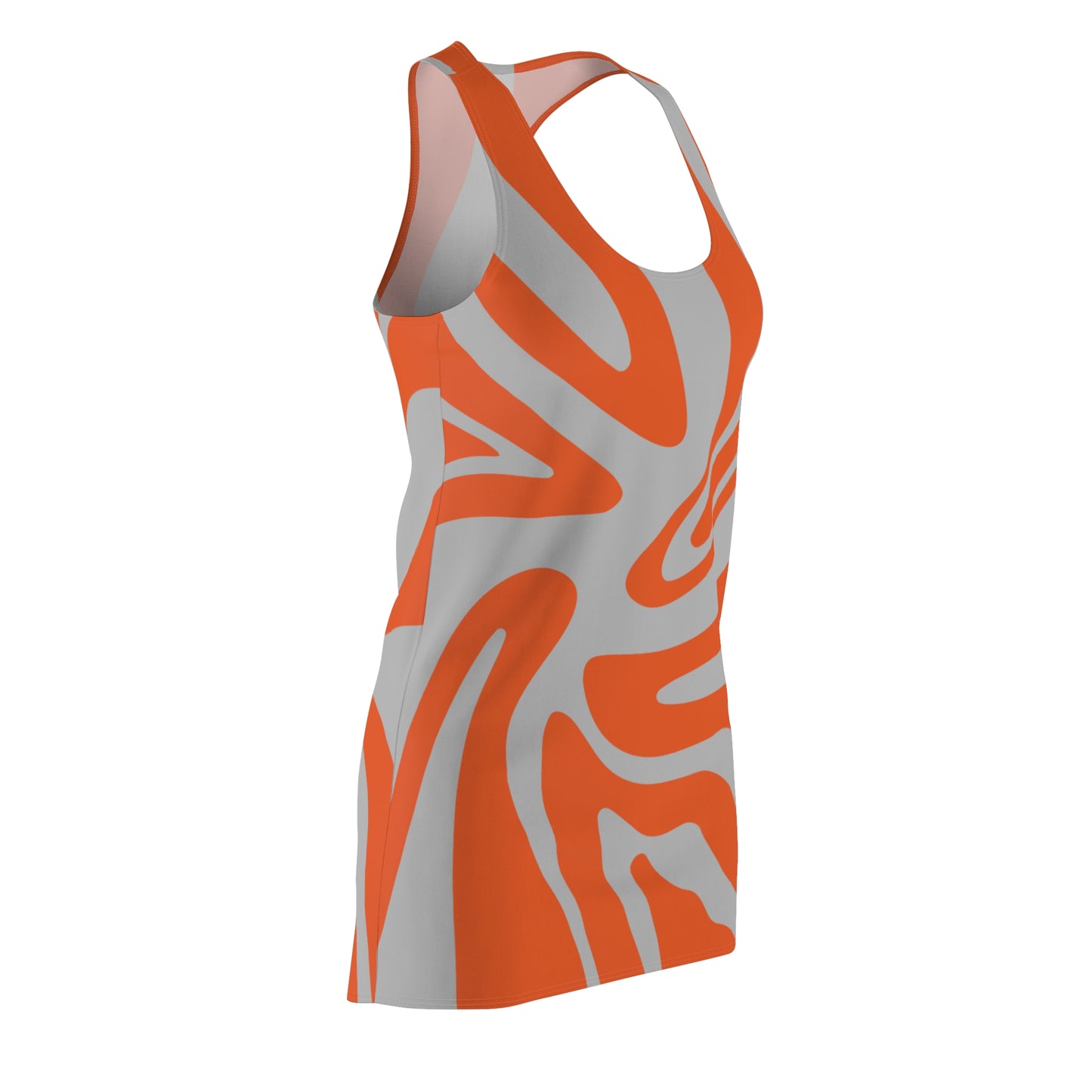 Graues Damen Kleid Swirl Muster Racerback Sommer Bohemian Beach