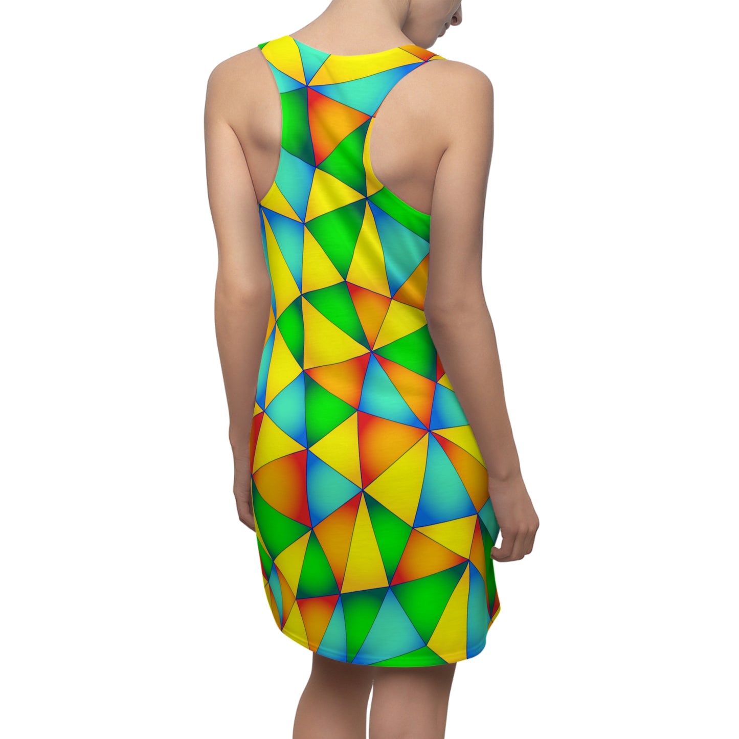 Geometrie Racerback Kleid – Farbenfrohes Sommer Outfit