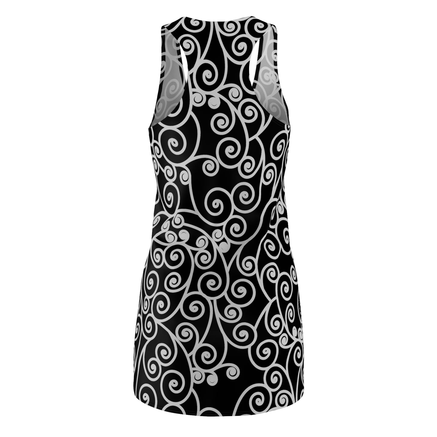 Racerback Kleid mit abstraktem Wirbelmuster – modern & zeitlos