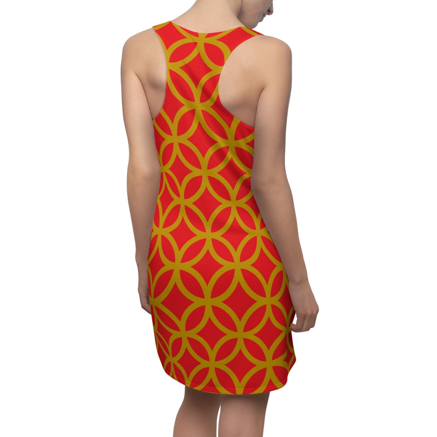 Luxury Racerback Dress mit Modern Circle Pattern Design