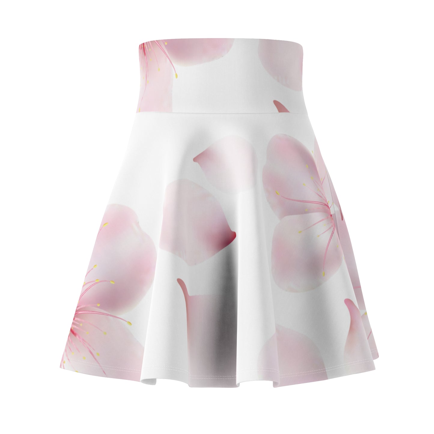 Weißer Damen Rock Blütenmuster Skater Elegant Sommer Casual