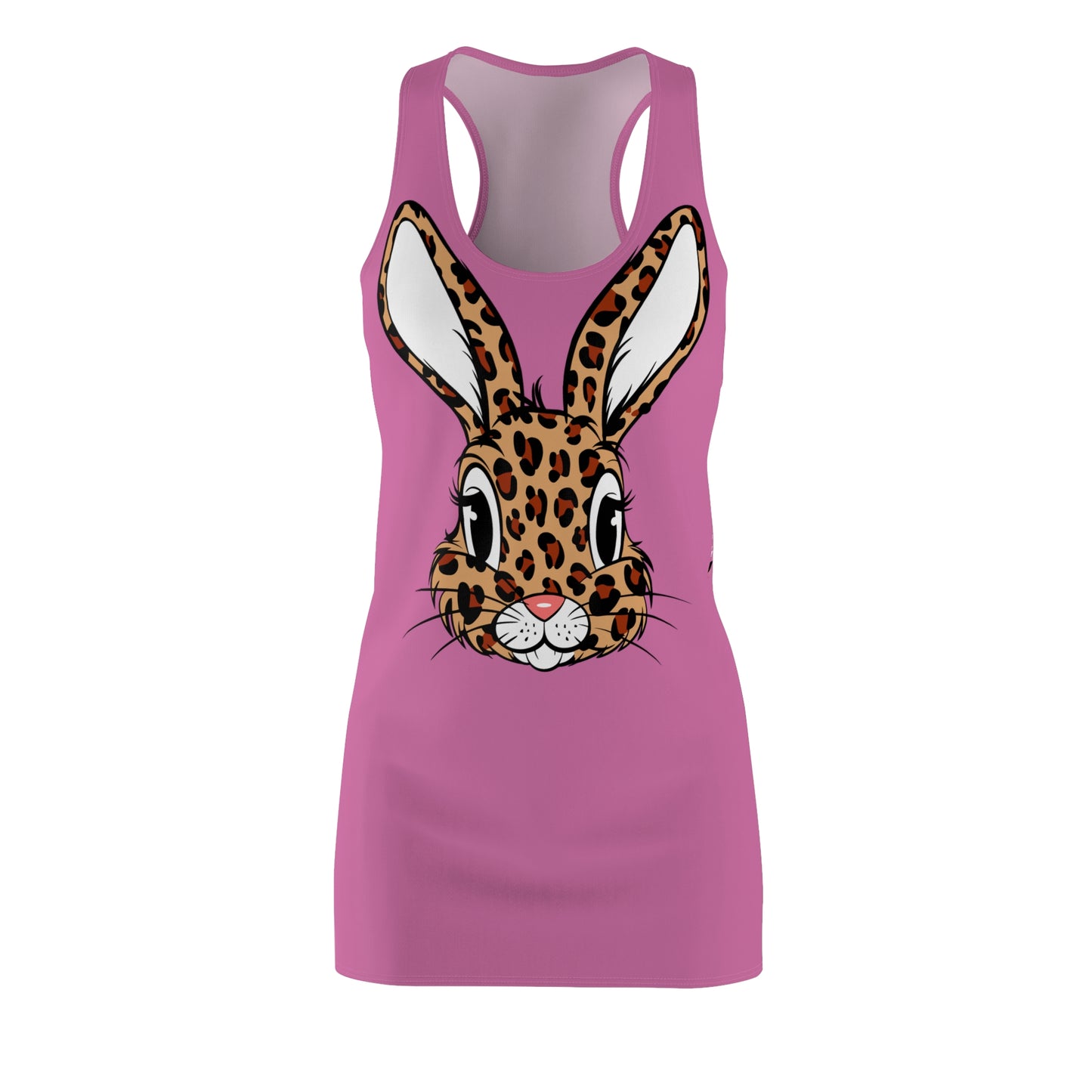 Leoparden Hase Racerback Kleid – Tierisch Hellpink