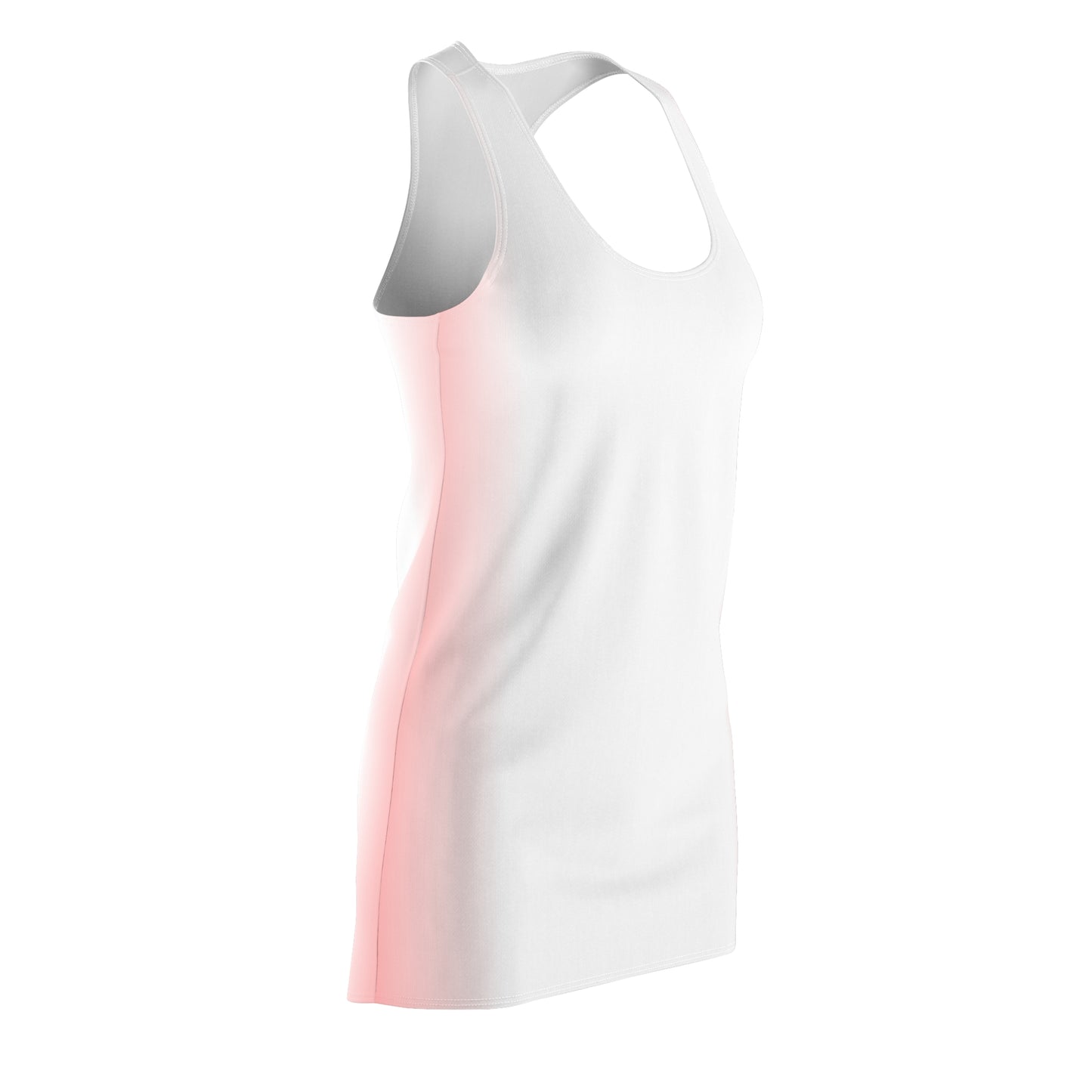 Racerback Kleid Weiß Rosa Farbverlauf Sommer Damen