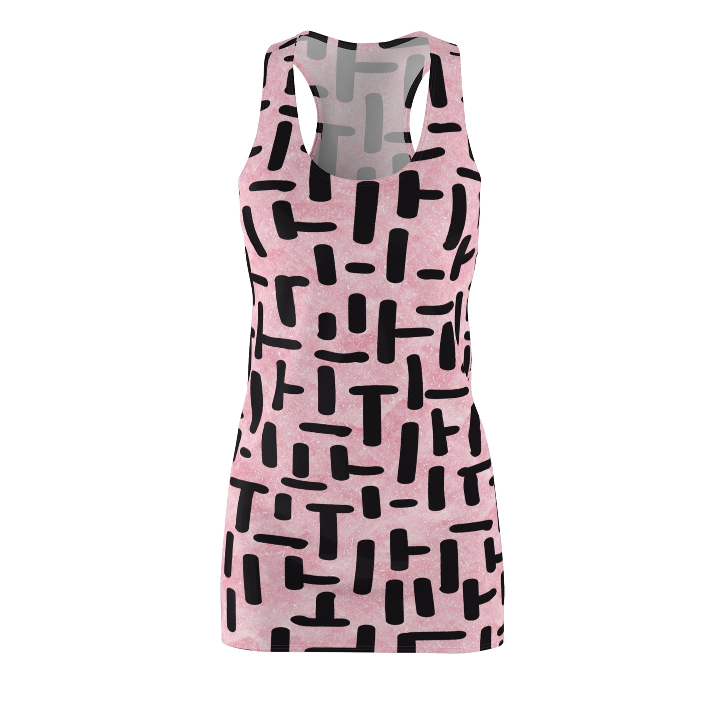 Rosa Racerback Kleid – Stylisches Sommerkleid mit Linienmuster