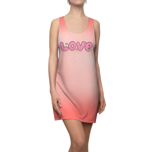 Love Gradient Racerback Dress for Women – Cute Summer Style, Casual Sleeveless Dress, Romantic Outfit, Trendy Fashion