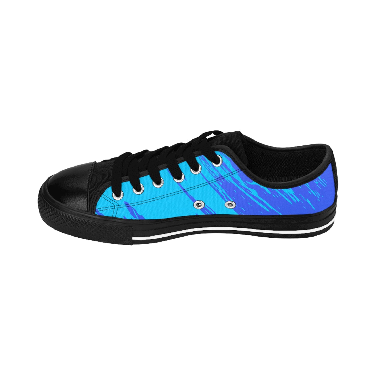 Blue Gradient Abstract Canvas Sneakers Women Casual Lace-Up Shoes