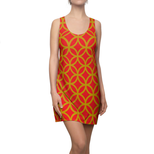 Luxury Racerback Dress mit Modern Circle Pattern Design