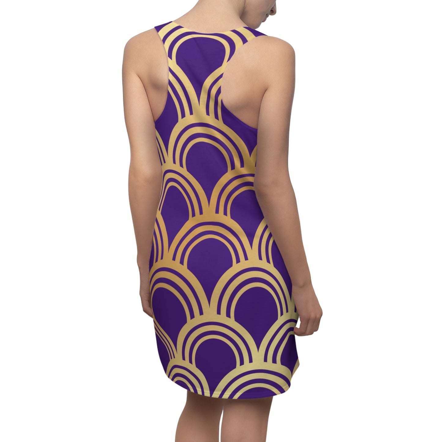 Luxury Racerback Dress mit Art Deco Bogen Muster mor