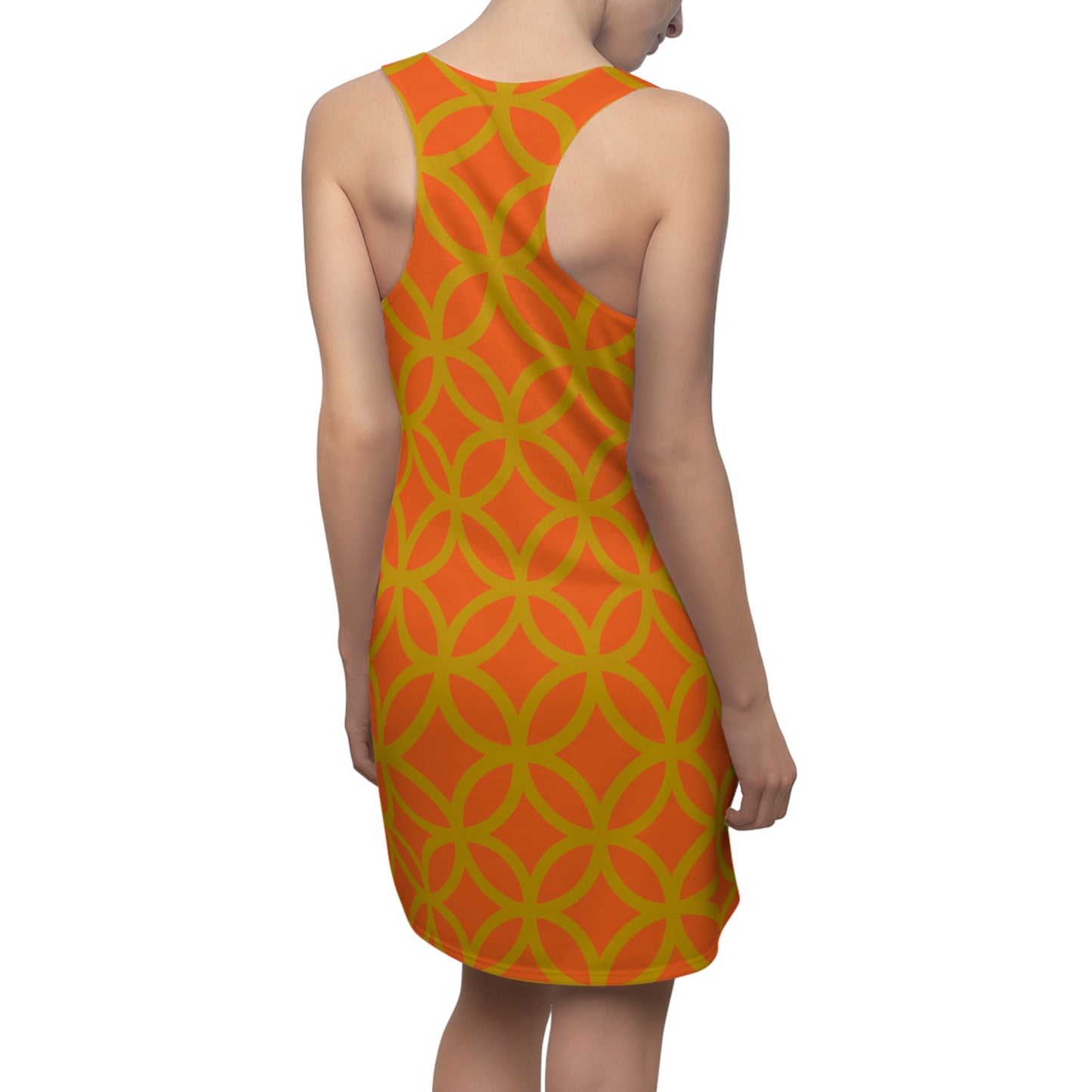 Luxury Racerback Dress mit Modern Circle Pattern Design
