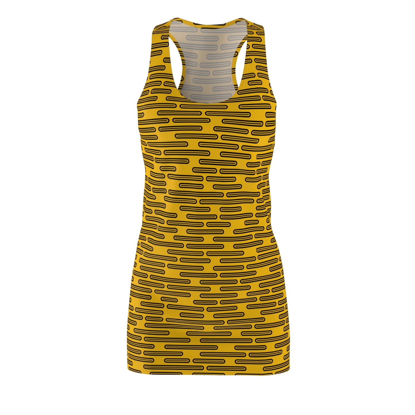 Schwarz Gelb Racerback Kleid – Modernes Sommerkleid