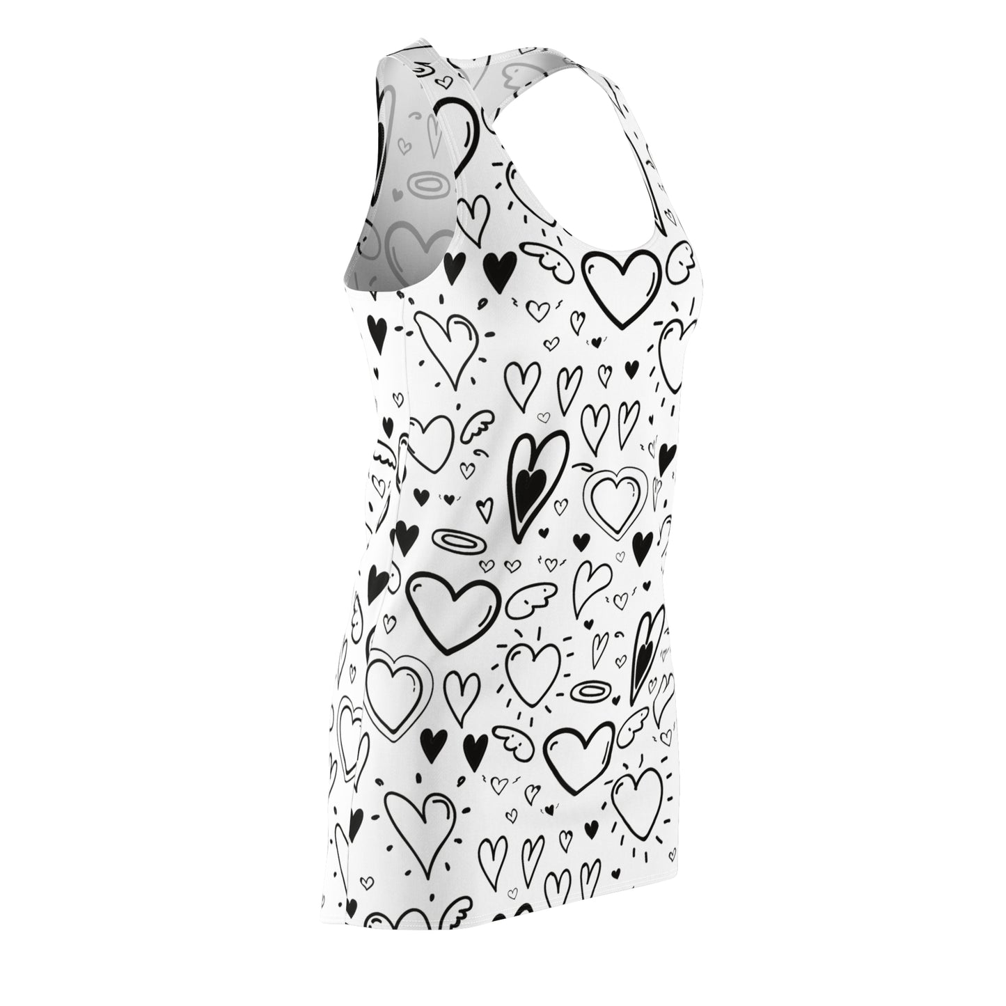 Herz Allover Racerback Kleid – Verspieltes Sommerkleid