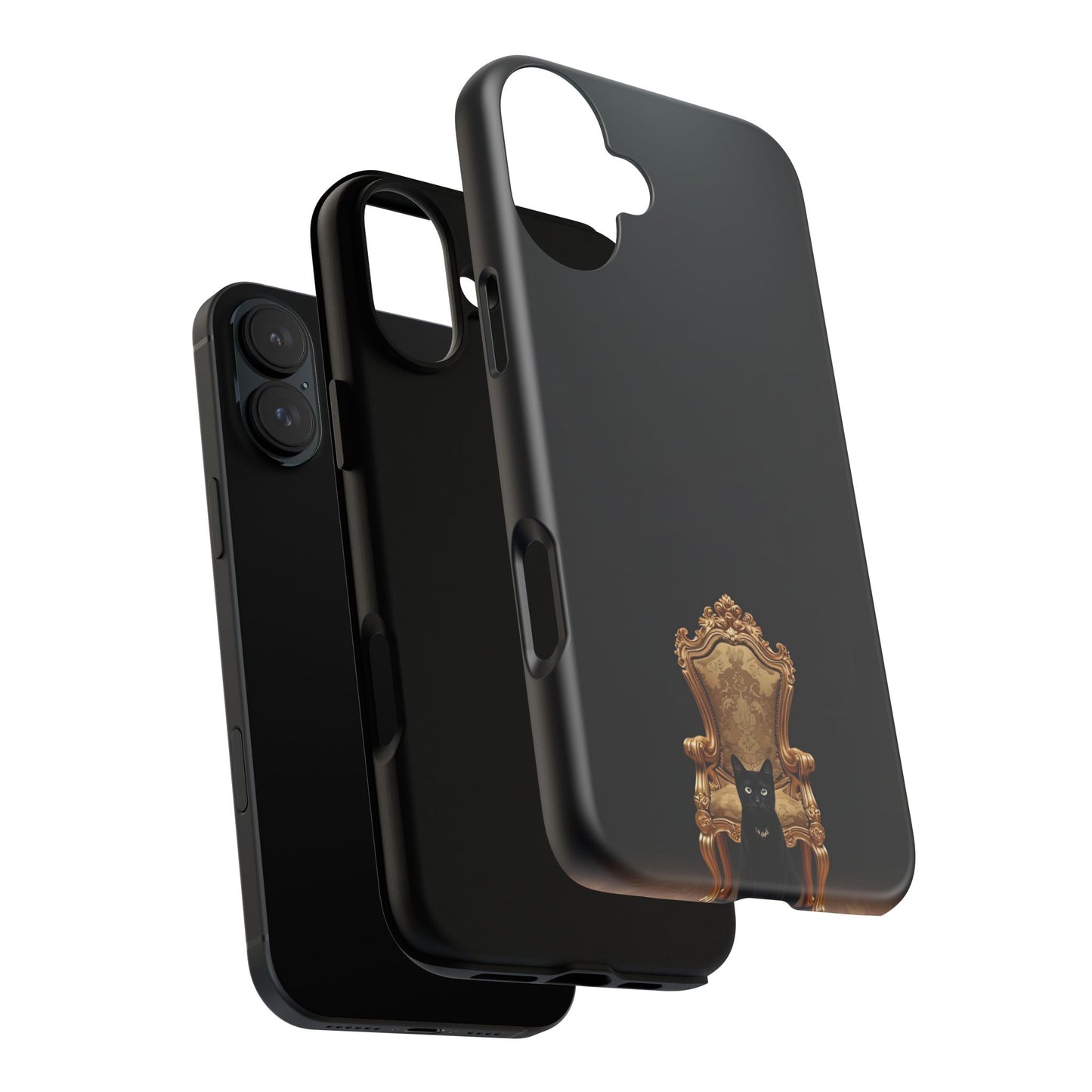 Black Cat on Golden Throne – Premium Phone Case Protective Slim