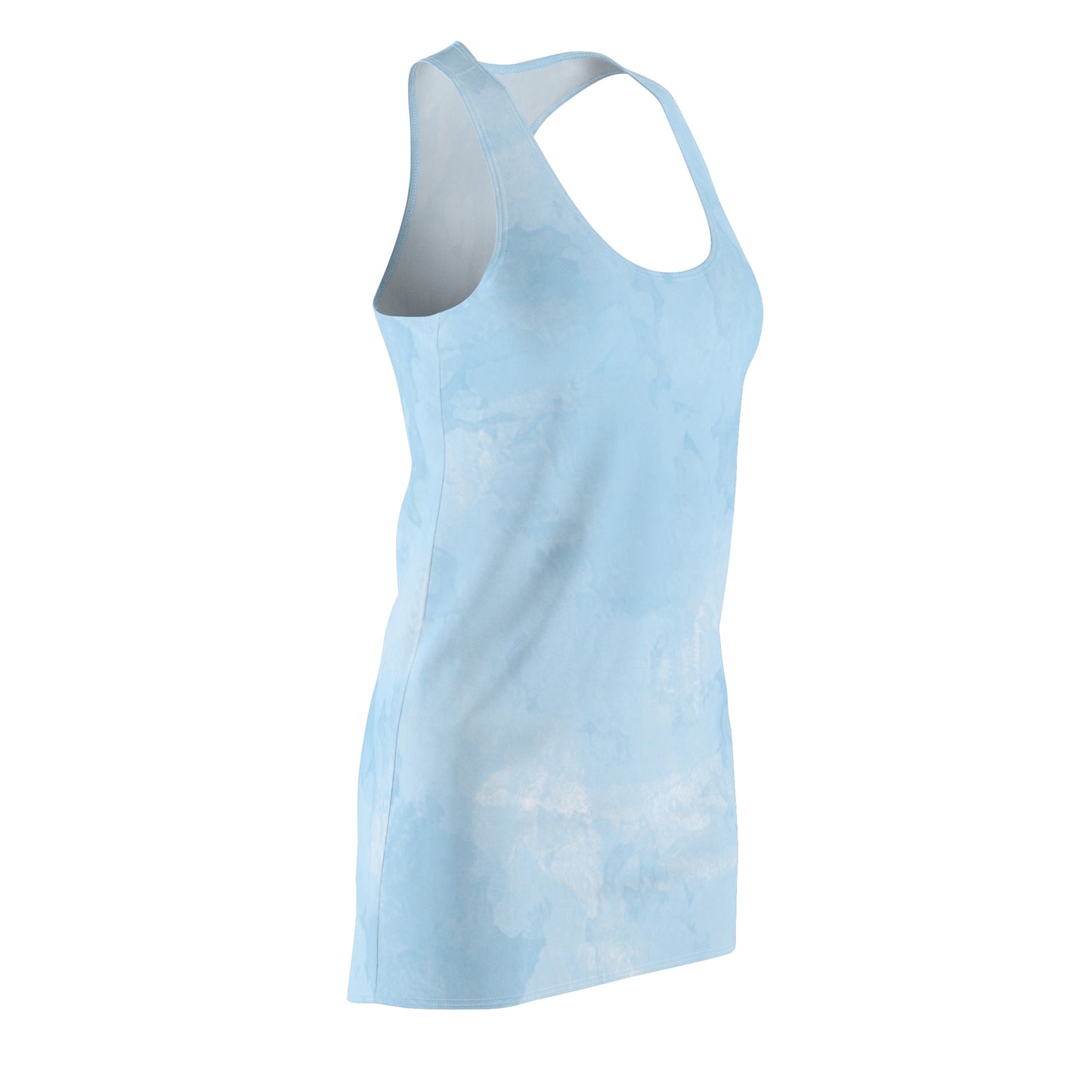 Hellblaues Racerback Kleid Damen – Sommerkleid mit hellen Flecken