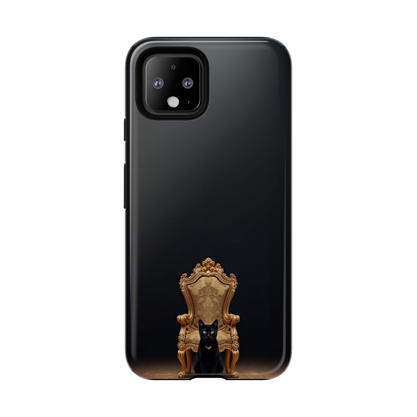 Black Cat on Golden Throne – Premium Phone Case Protective Slim