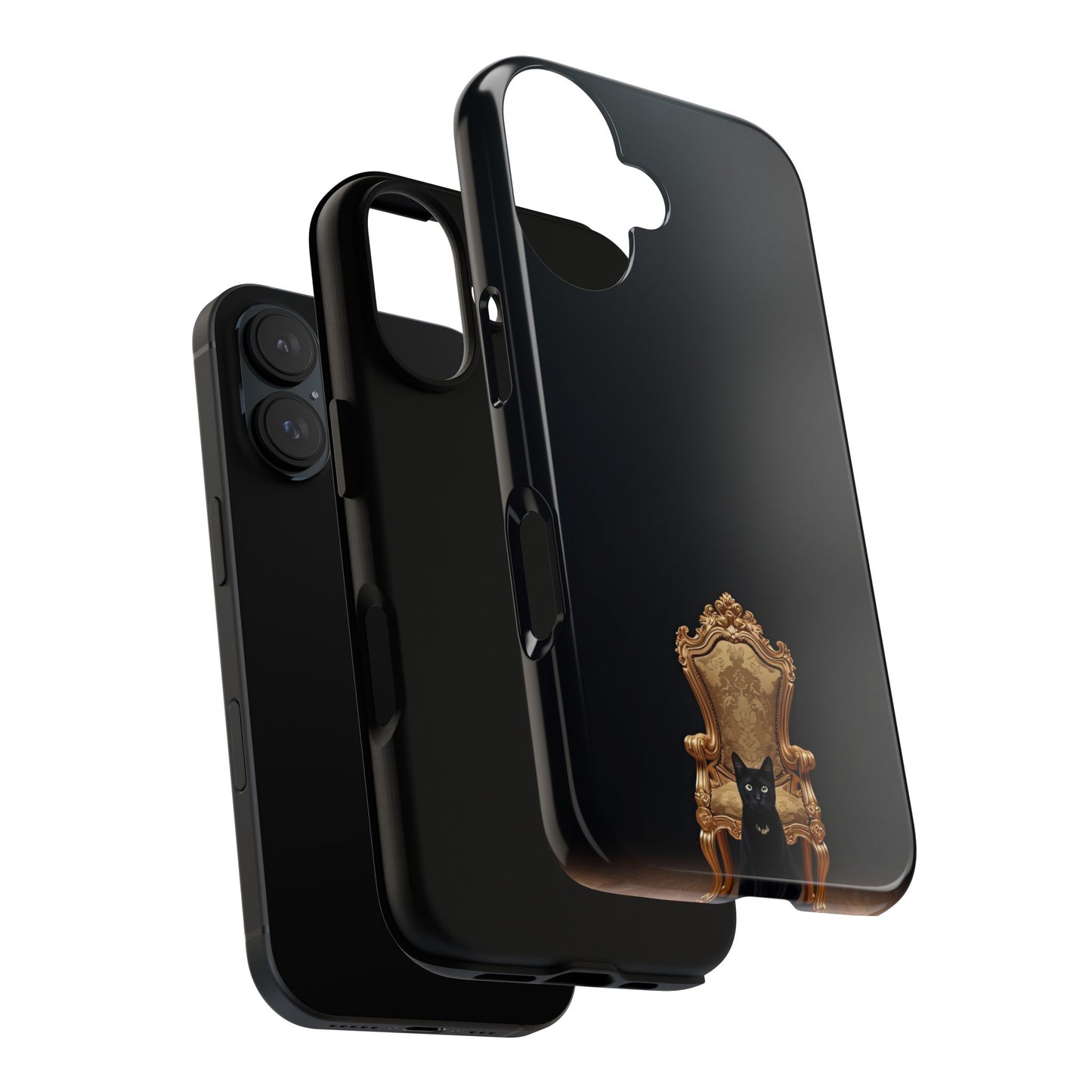 Black Cat on Golden Throne – Premium Phone Case Protective Slim
