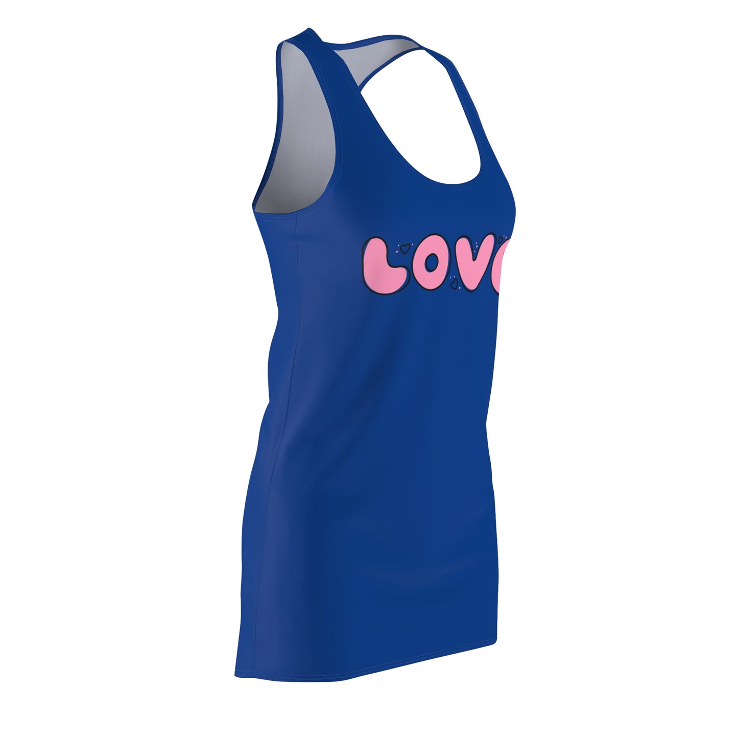 Love Pink Herz Racerback Kleid – Streetwear Damenmode in blau
