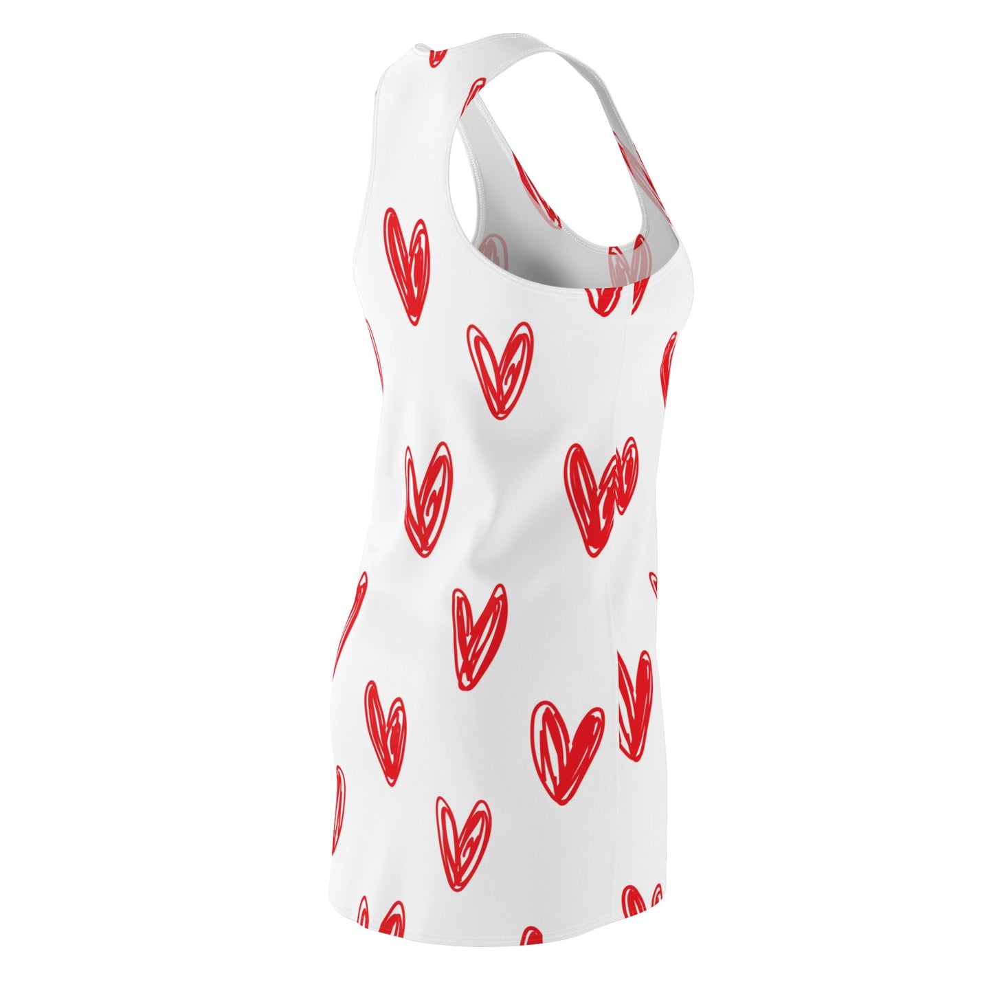 Herz Print Racerback Kleid – Romantisches Sommerkleid