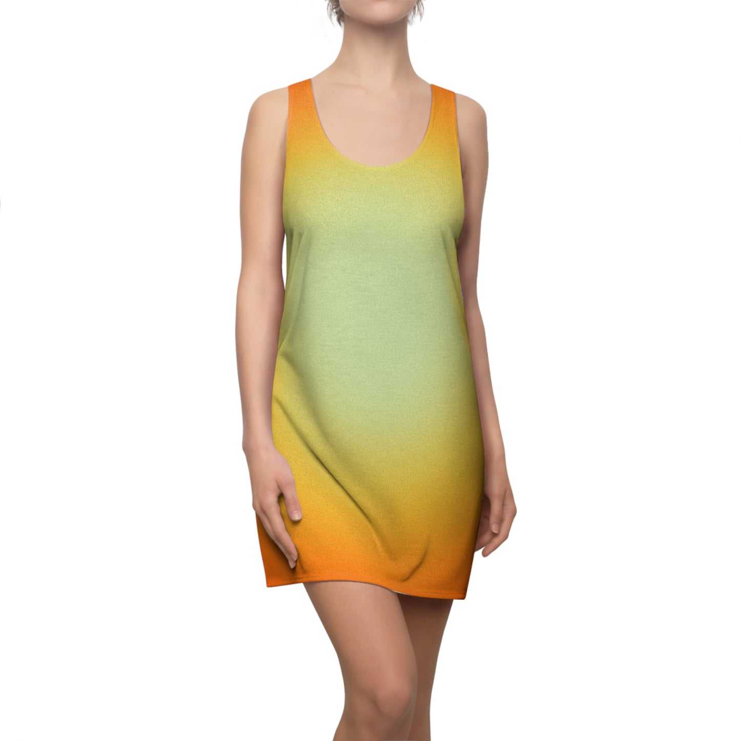 Racerback Kleid Grün Orange Farbverlauf – Sommer Look