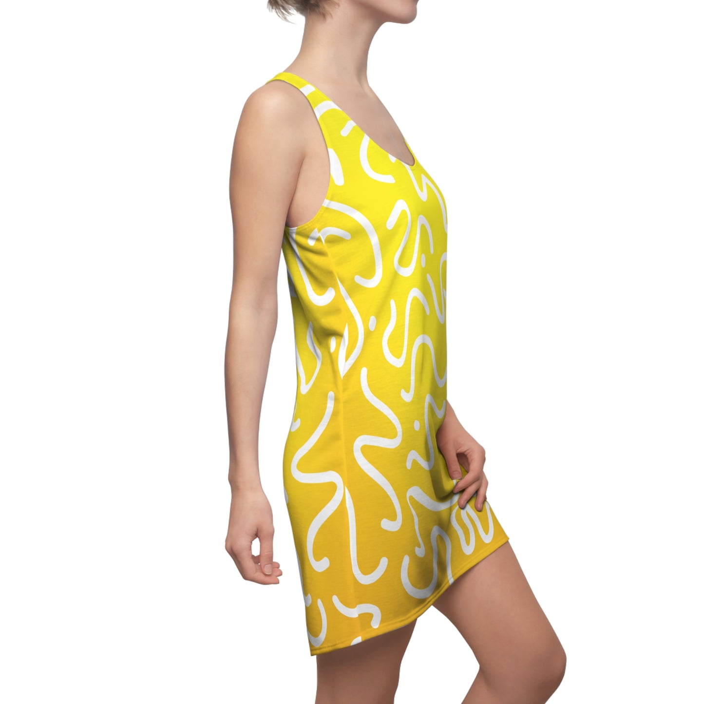Racerback Damenkleid Sommer – Abstrakte Linien, modern & leicht