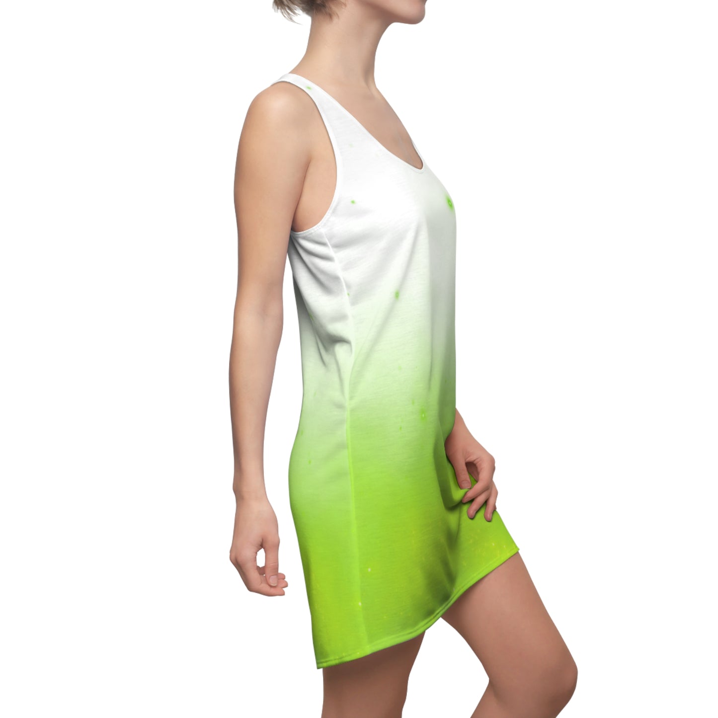 Racerback Kleid mit Weiß-Grün Farbverlauf – leicht & sommerlich