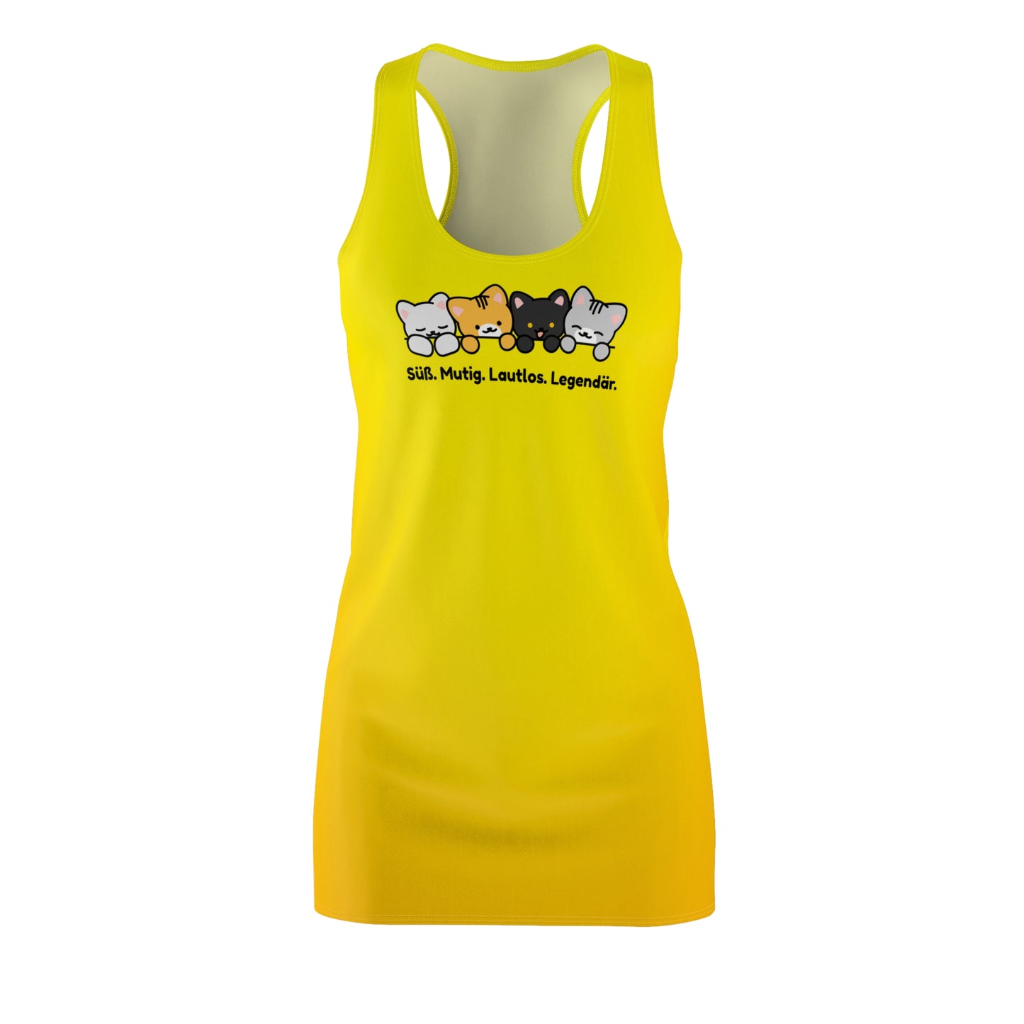 Racerback Kleid mit Katzenmotiv und Spruch – süß & selbstbewusst