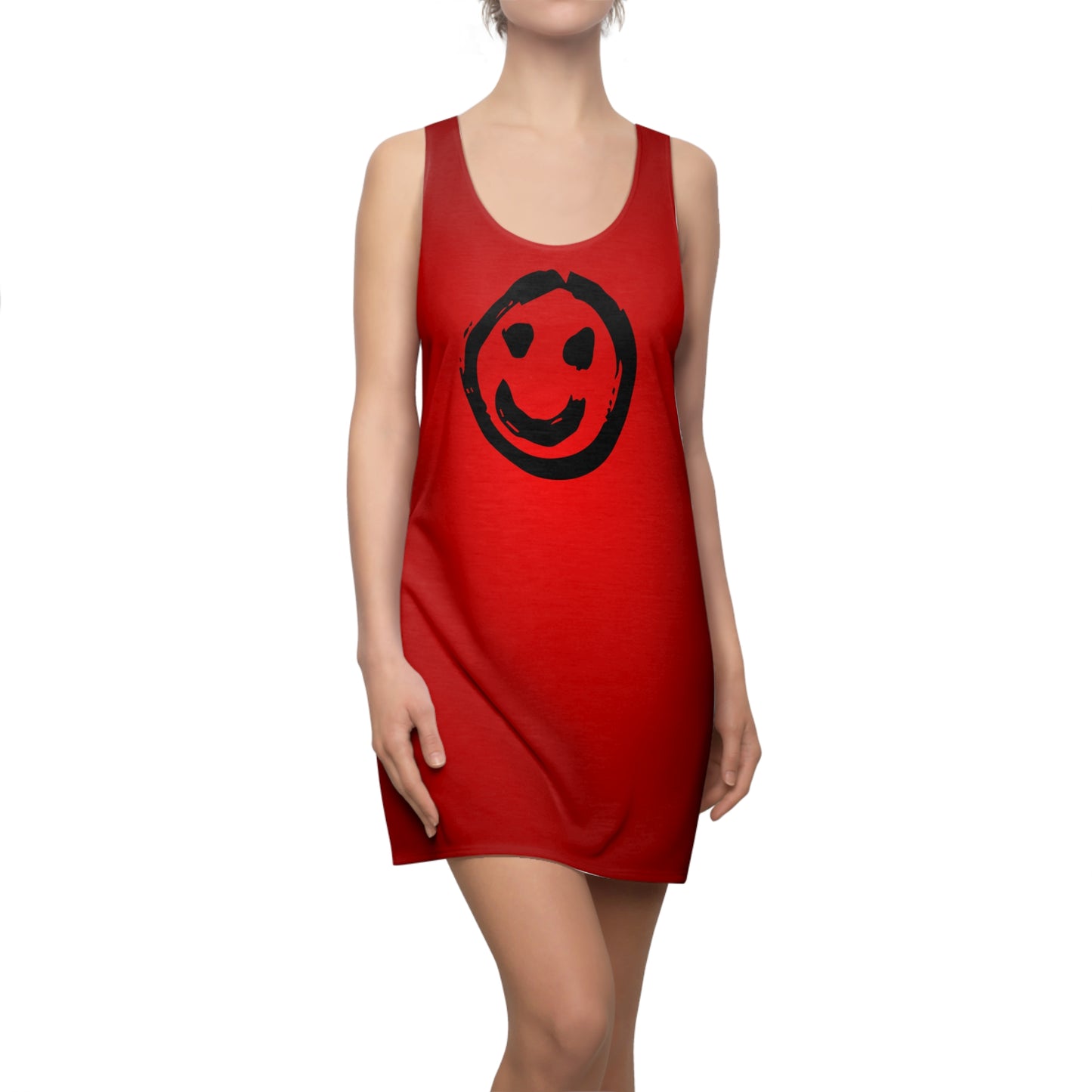 Racerback Damenkleid Sommer – Smiley Design, modern & bequem